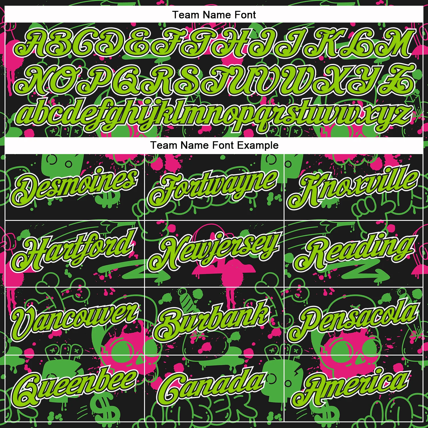 Custom Stitched Graffiti Pattern Neon Green Black-White 3D Abstract Grunge Art Sports Pullover Sweatshirt Hoodie - Image 3