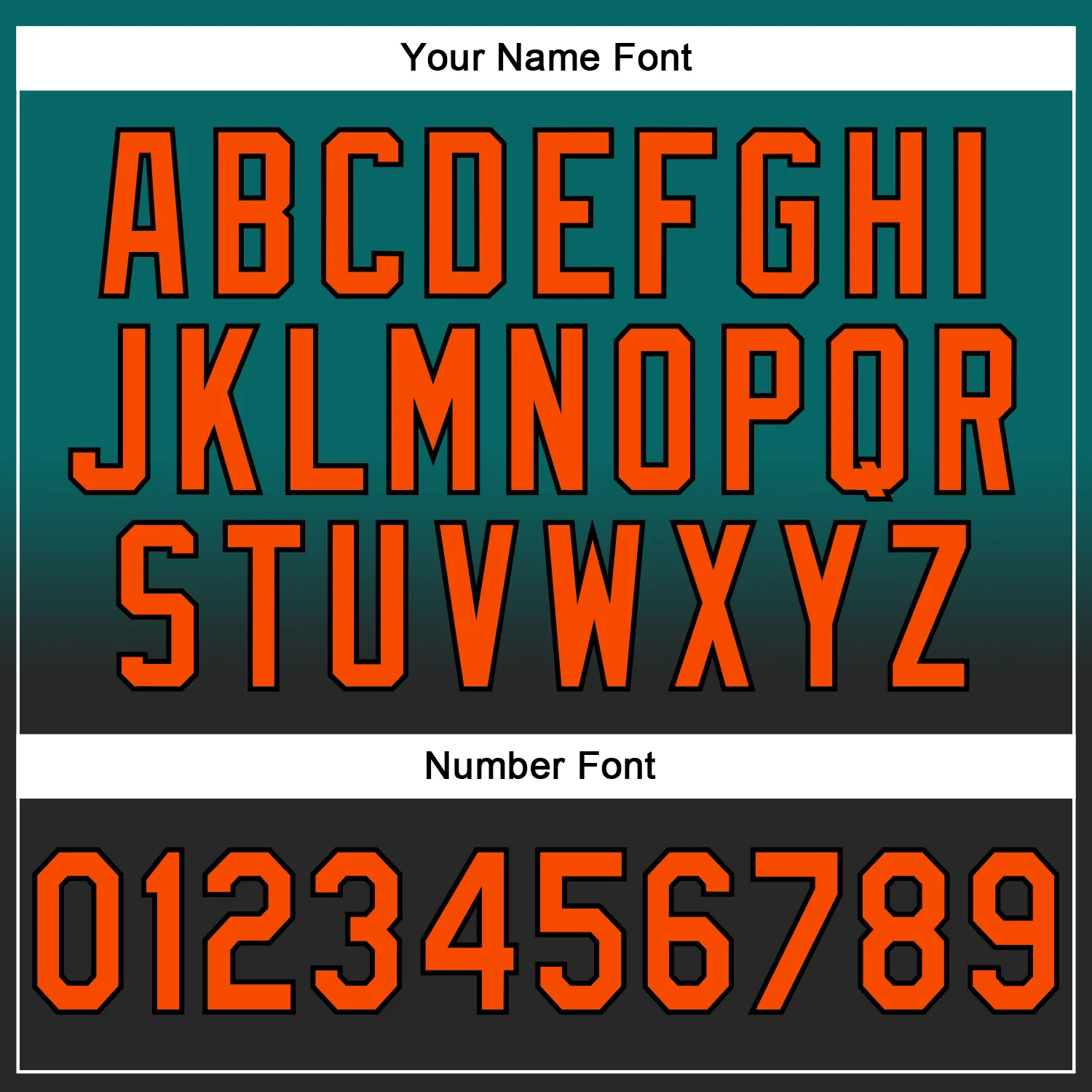 Custom Stitched Teal Orange-Black Fade Fashion Sports Pullover Sweatshirt Hoodie - Image 4