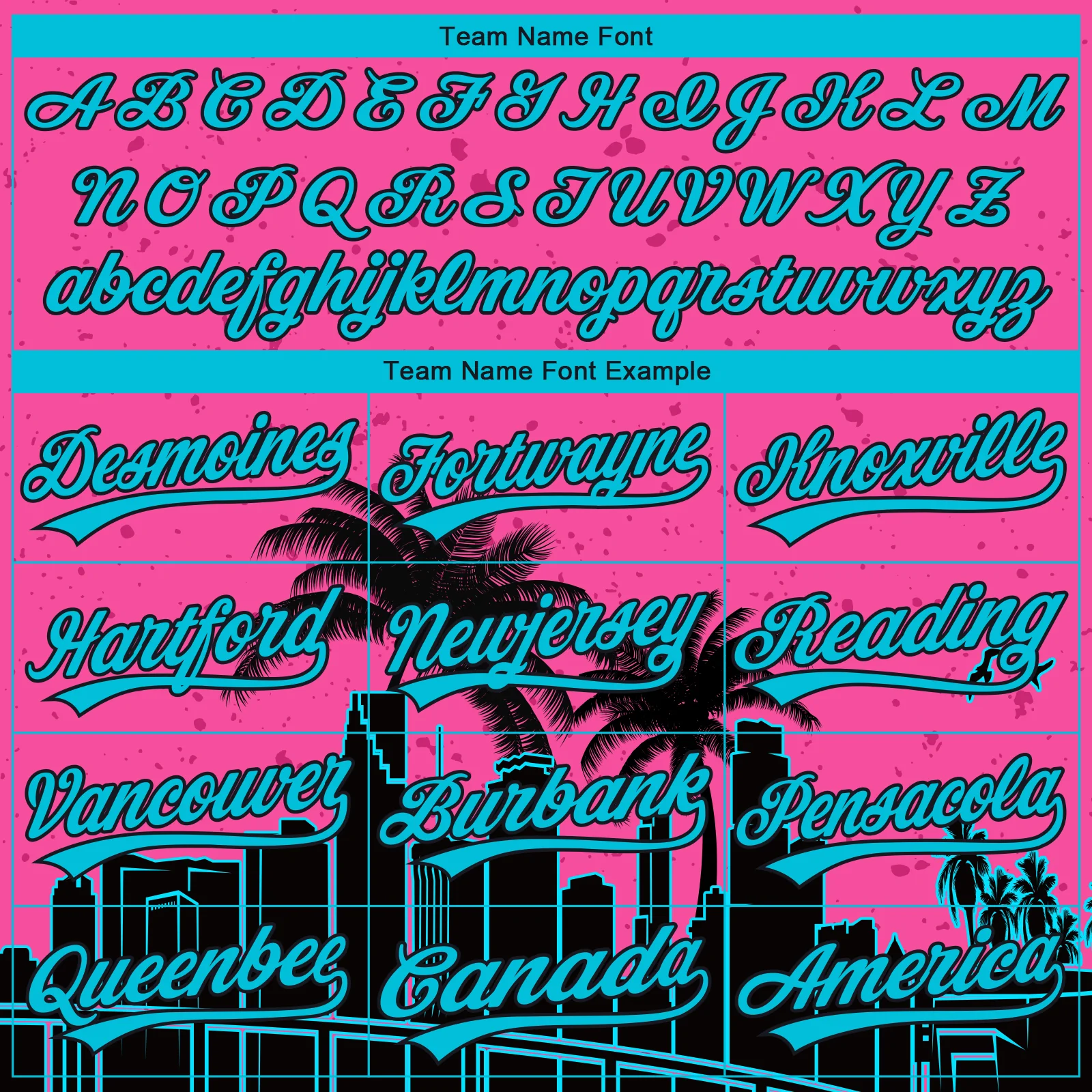 Custom Stitched Pink Sky Blue-Black 3D Miami Palm Trees City Edition Sports Pullover Sweatshirt Hoodie - Image 3