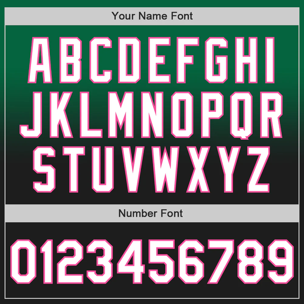 Custom Kelly Green Black-Pink Authentic Fade Fashion Baseball Jersey - Image 5