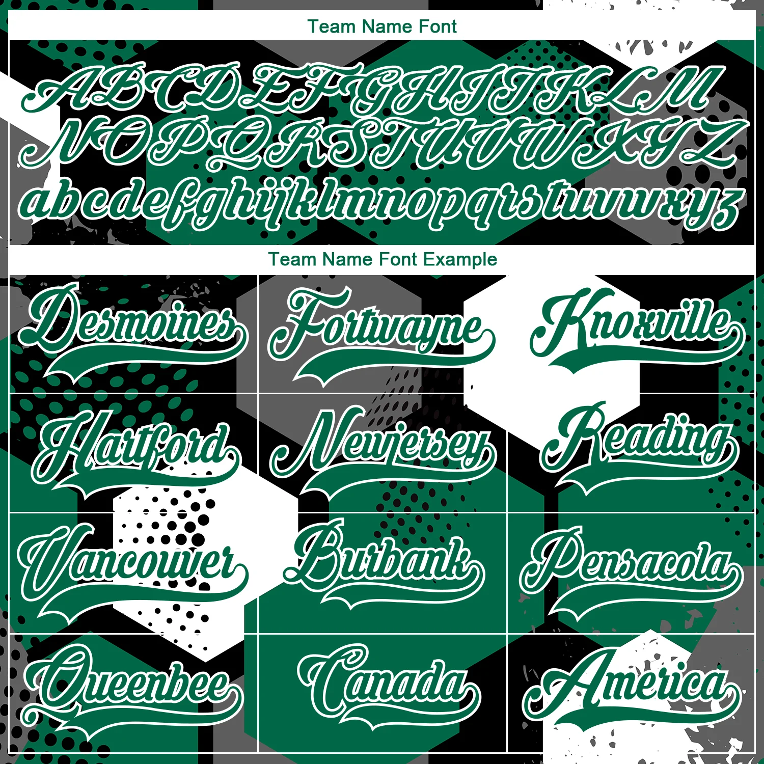 Custom Kelly Green Black-White 3D Pattern Geometric Shape Hockey Lace Neck Jersey - Image 6