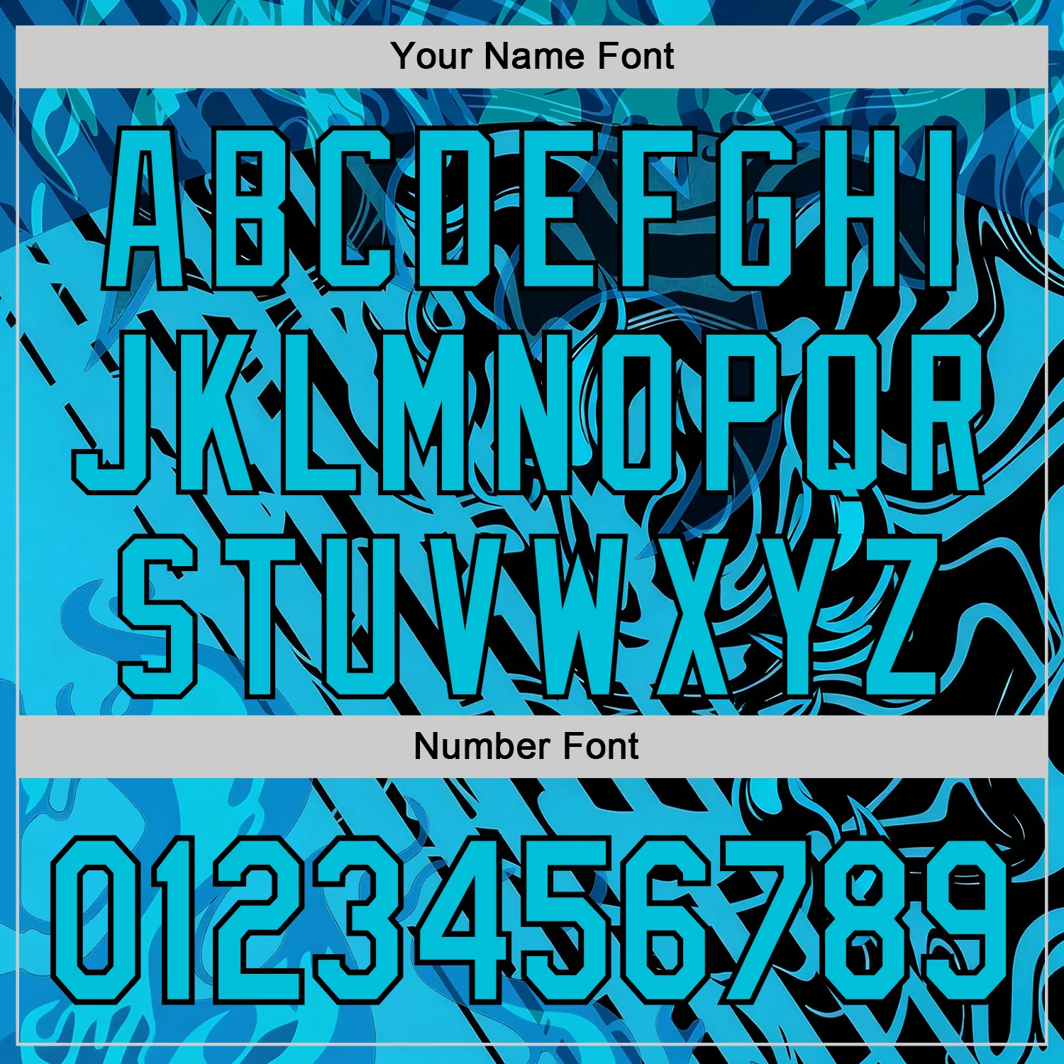 Custom Lakes Blue Black 3D Abstract Flame Sports Pullover Sweatshirt Hoodie - Image 4