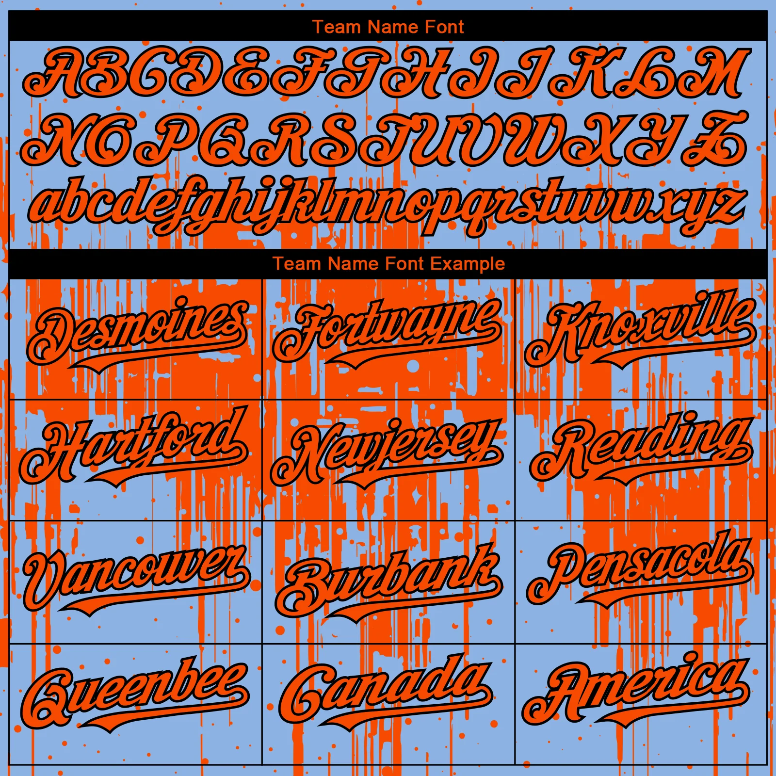 Custom Light Blue Orange-Black Dripping Splatter Paint Authentic Baseball Jersey - Image 4