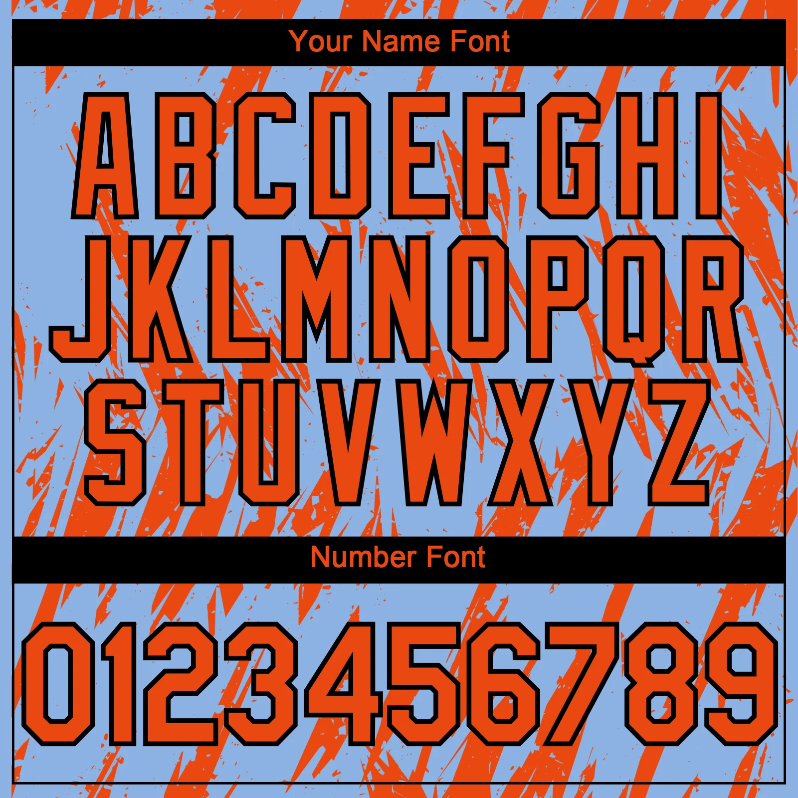 Custom Light Blue Orange-Black Splatter Torn Sharp Brush Stroke Authentic Baseball Jersey - Image 5