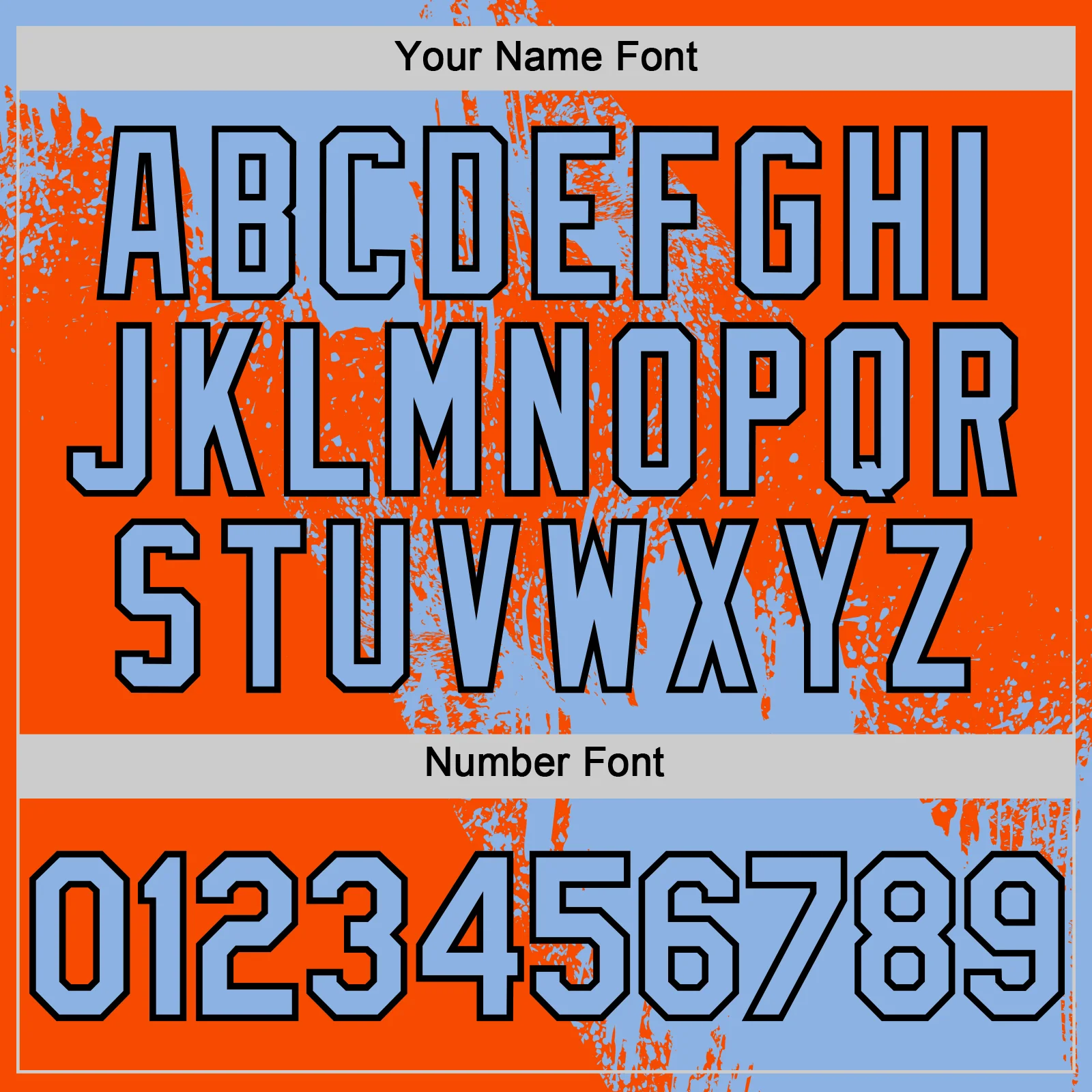 Custom Light Blue Orange-Black 3D Pattern Design Abstract Brush Stroke Authentic Baseball Jersey - Image 5