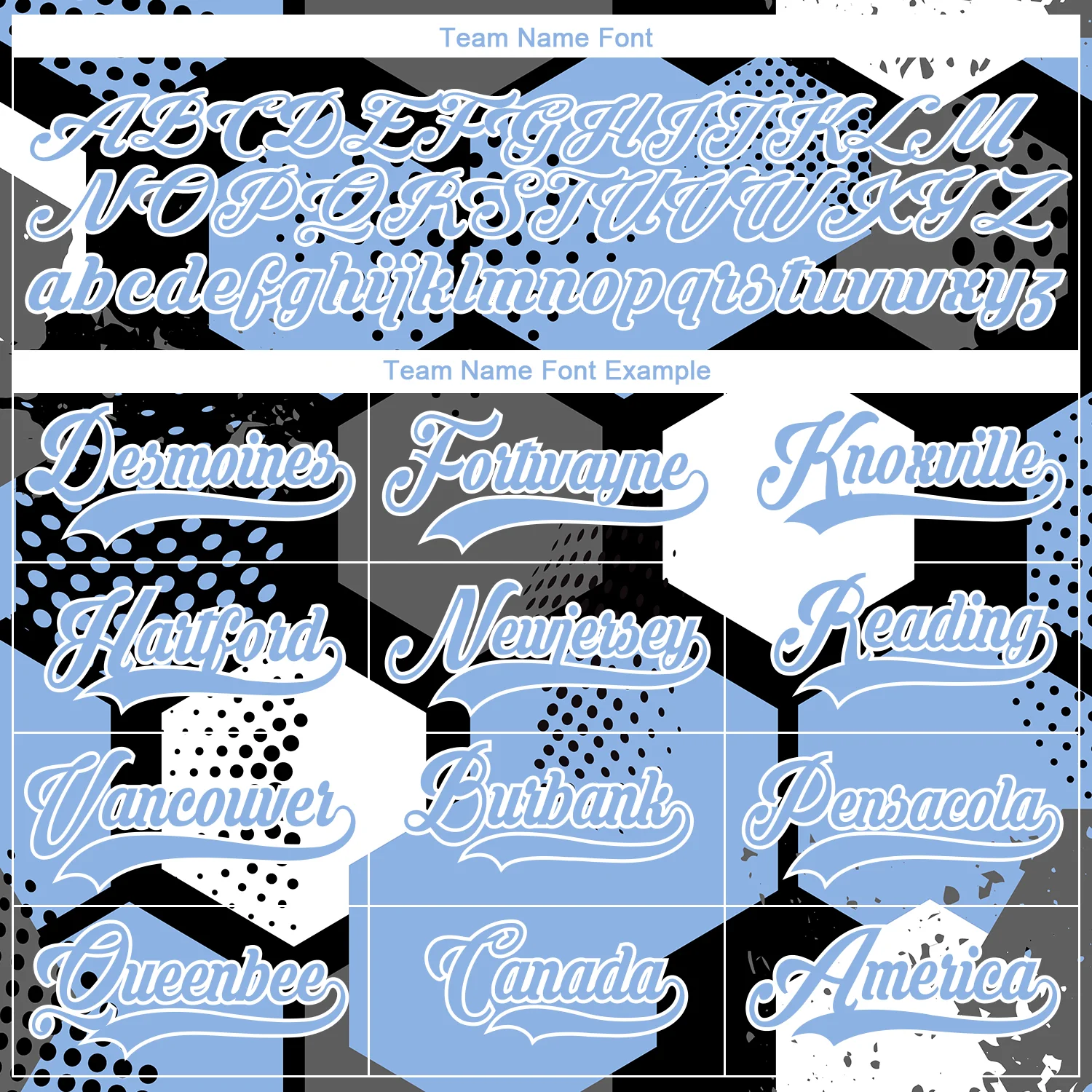 Custom Light Blue Black-White 3D Pattern Geometric Shape Hockey Lace Neck Jersey - Image 6