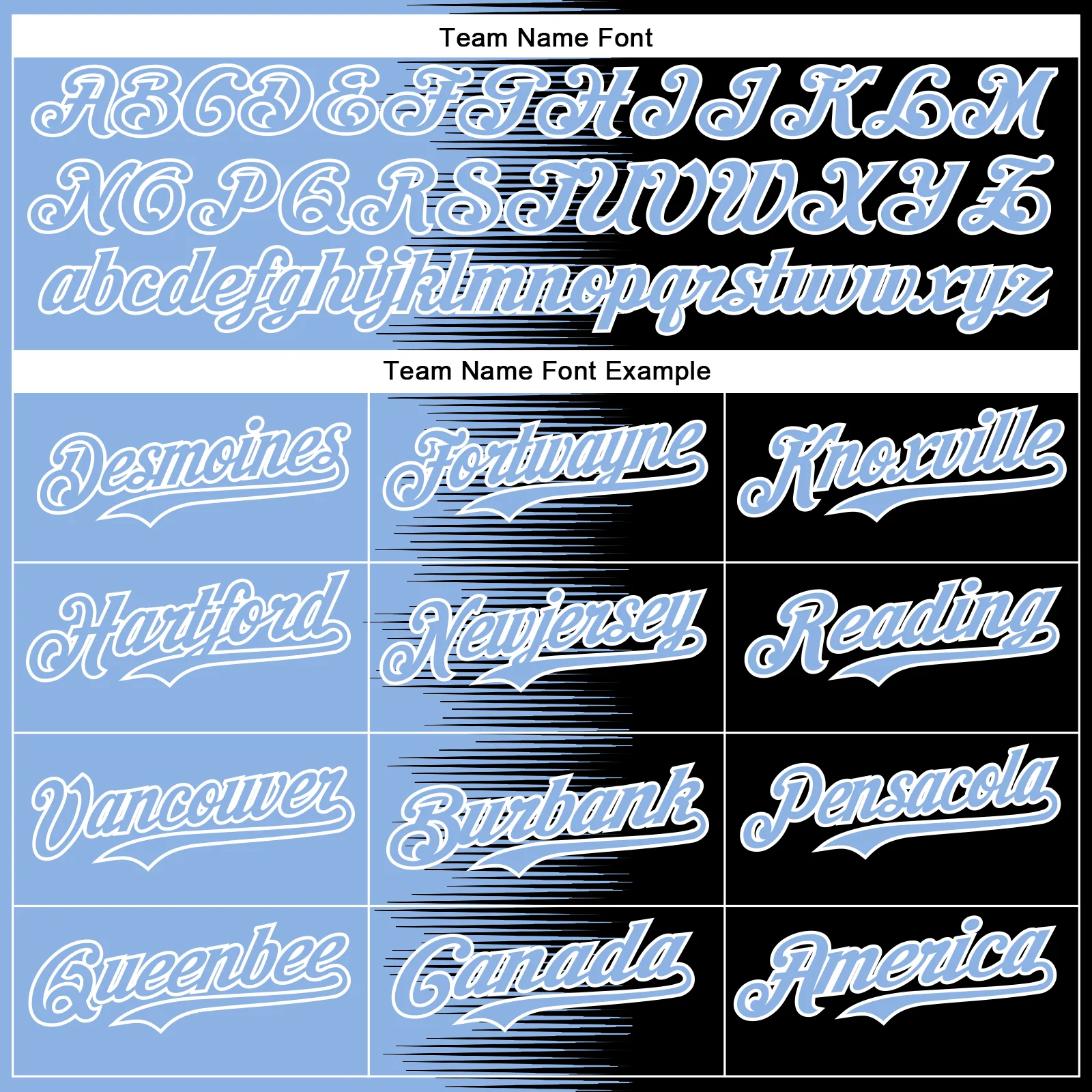 Custom Light Blue Black-White Gradient Line Bomber Full-Snap Varsity Letterman Hoodie Jacket - Image 5