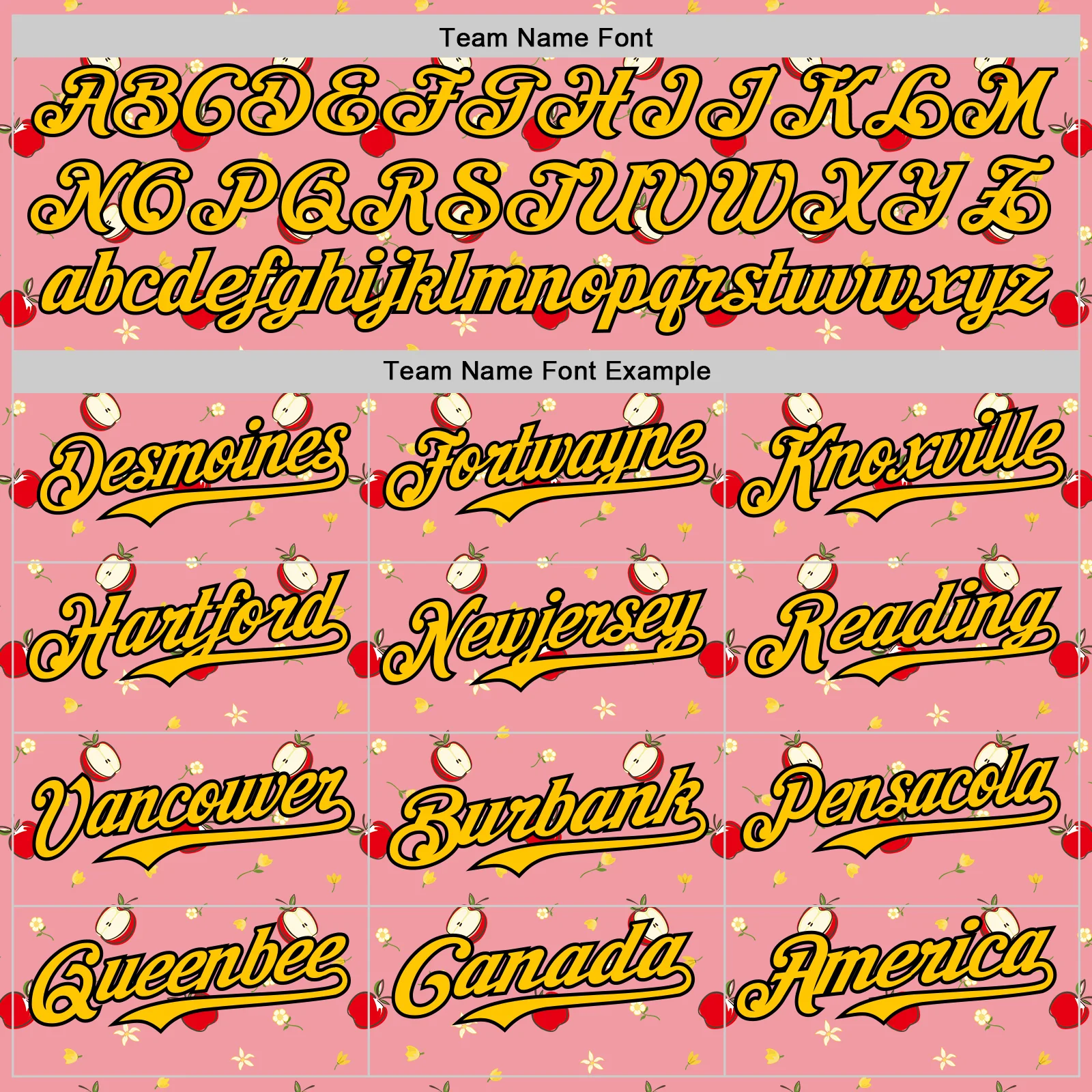 Custom Medium Pink Yellow-Black 3D Pattern Design Foodie Food Fruit Apple Authentic Baseball Jersey - Image 4