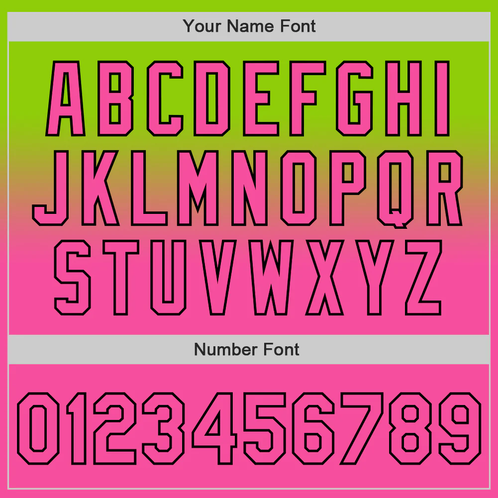 Custom Neon Green Pink-Black Authentic Fade Fashion Baseball Jersey - Image 5