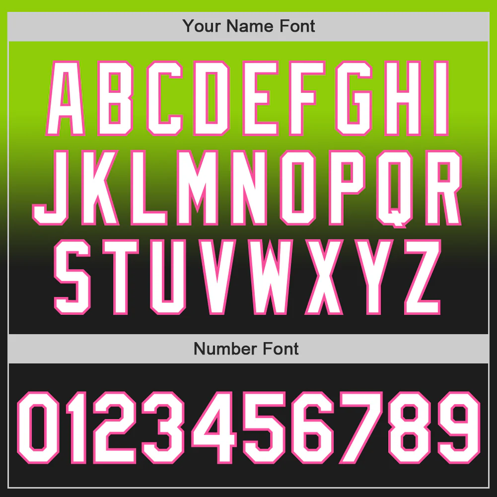 Custom Neon Green Black-Pink Authentic Fade Fashion Baseball Jersey - Image 5