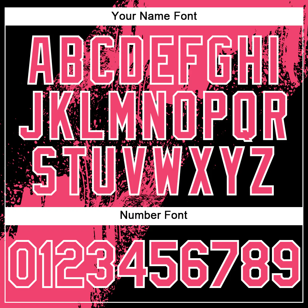 Custom Neon Pink Black-White 3D Pattern Abstract Brush Stroke Two-Button Unisex Softball Jersey - Image 5