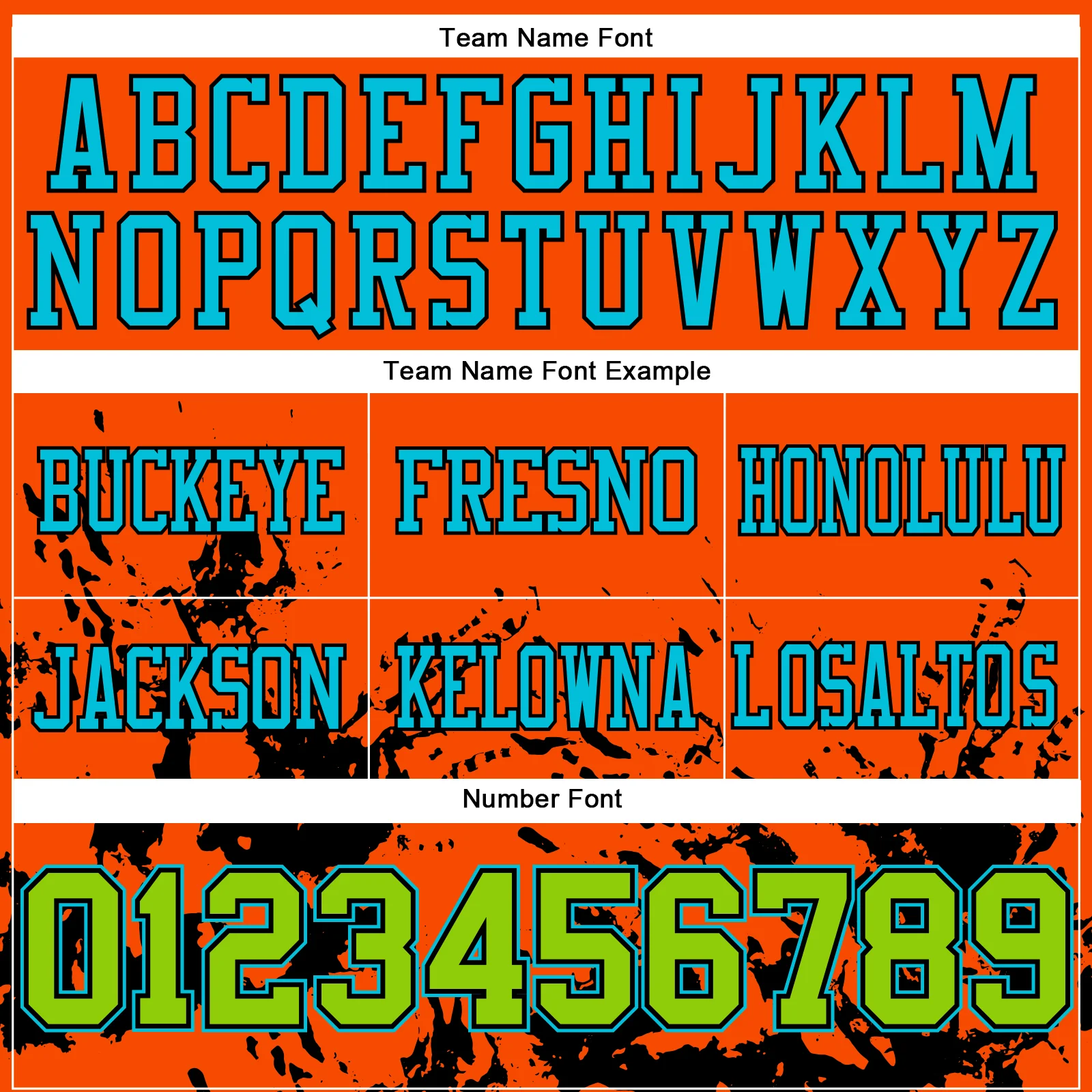 Custom Orange Neon Green Black-Lakes Blue 3D Pattern Splash Authentic Football Jersey - Image 4