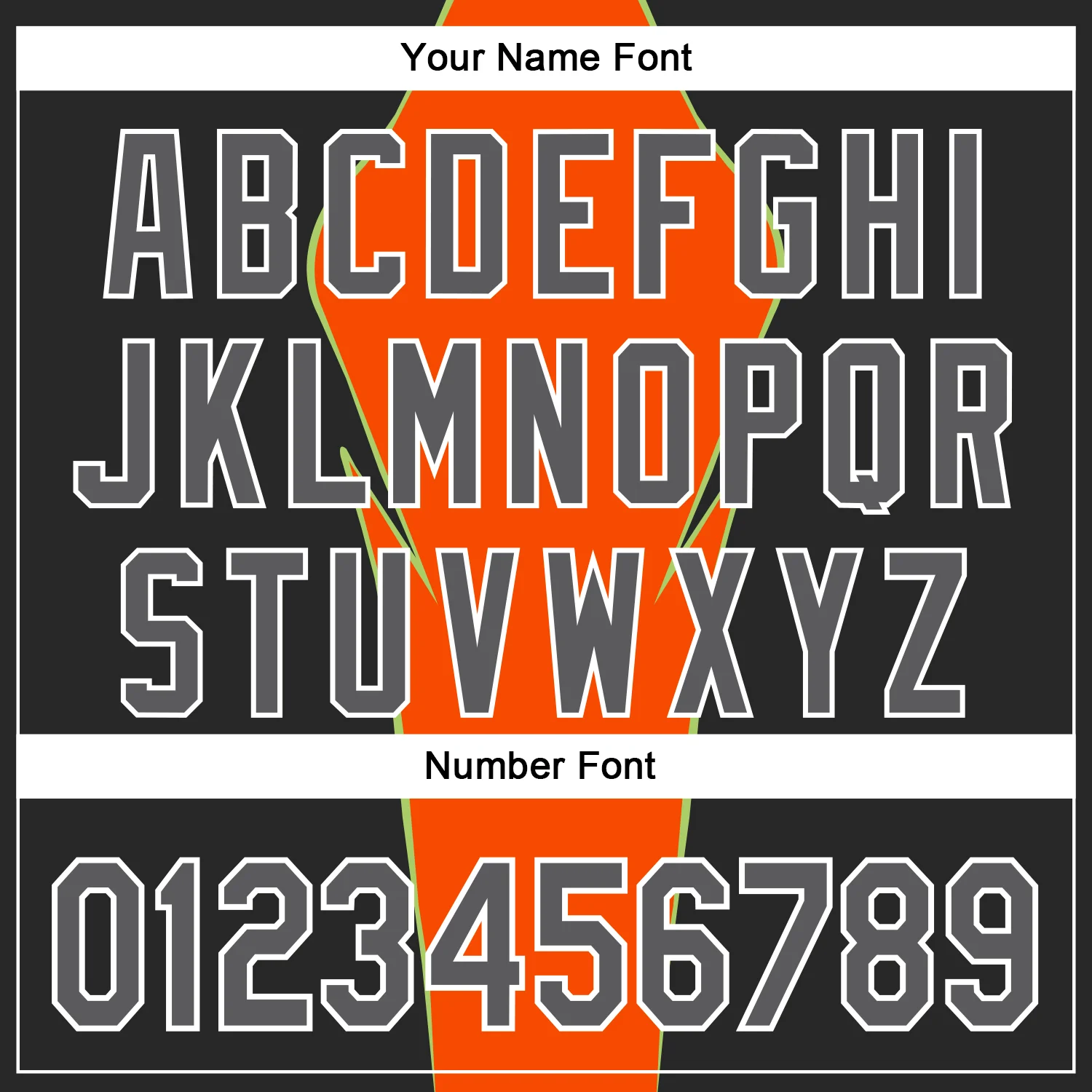 Custom Stitched Orange Steel Gray Black Green-White 3D Pattern Design Sportswear Pullover Sweatshirt Hoodie - Image 4