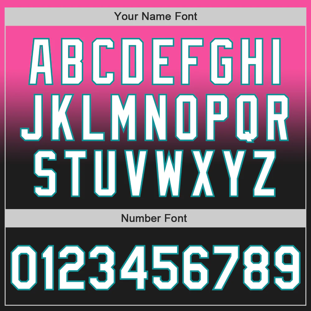 Custom Pink Black-Teal Authentic Fade Fashion Baseball Jersey - Image 5