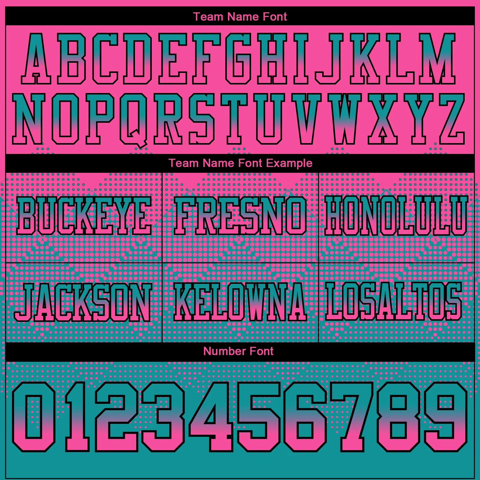 Custom Pink Teal-Black Authentic Gradient Square Shape Flag Football Jersey - Image 3