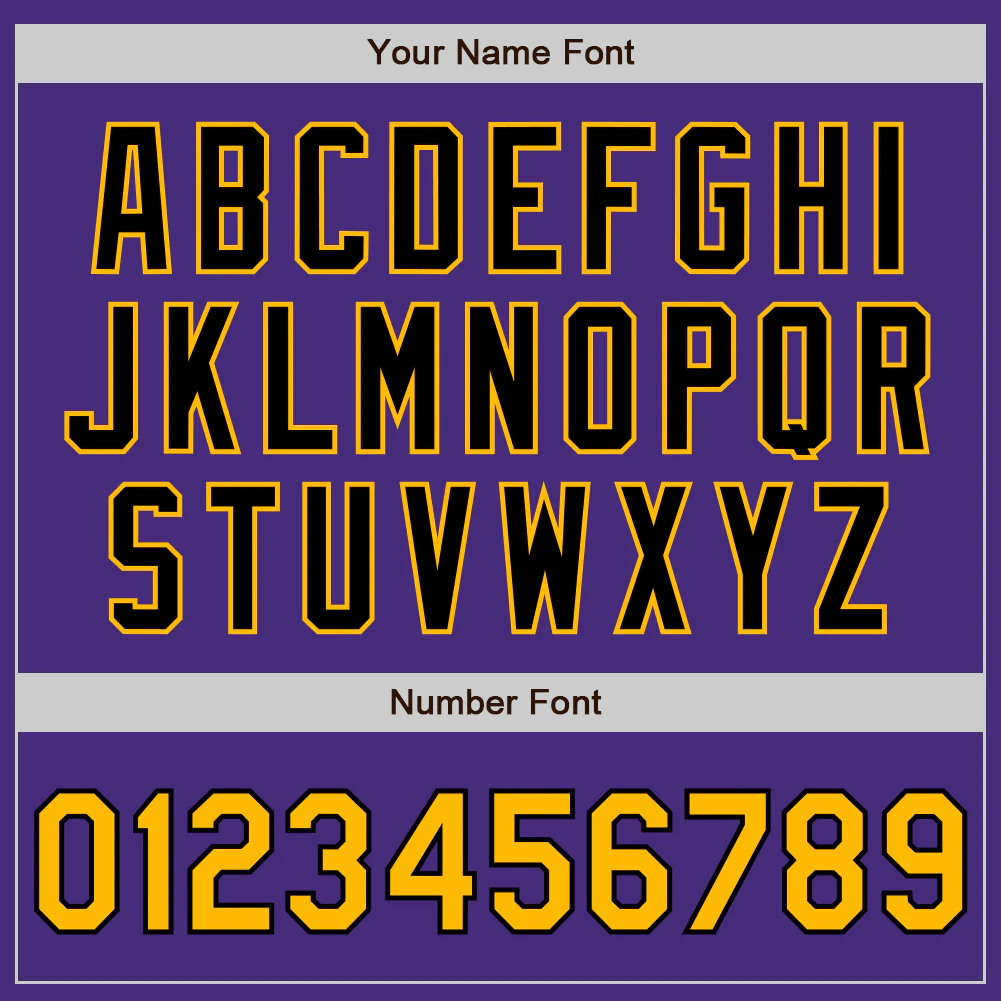 Custom Purple Gold-Black Authentic Two Tone Baseball Jersey - Image 5