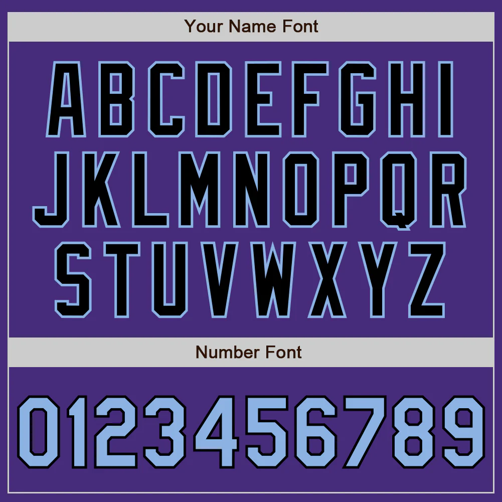 Custom Purple Light Blue-Black Authentic Two Tone Baseball Jersey - Image 5