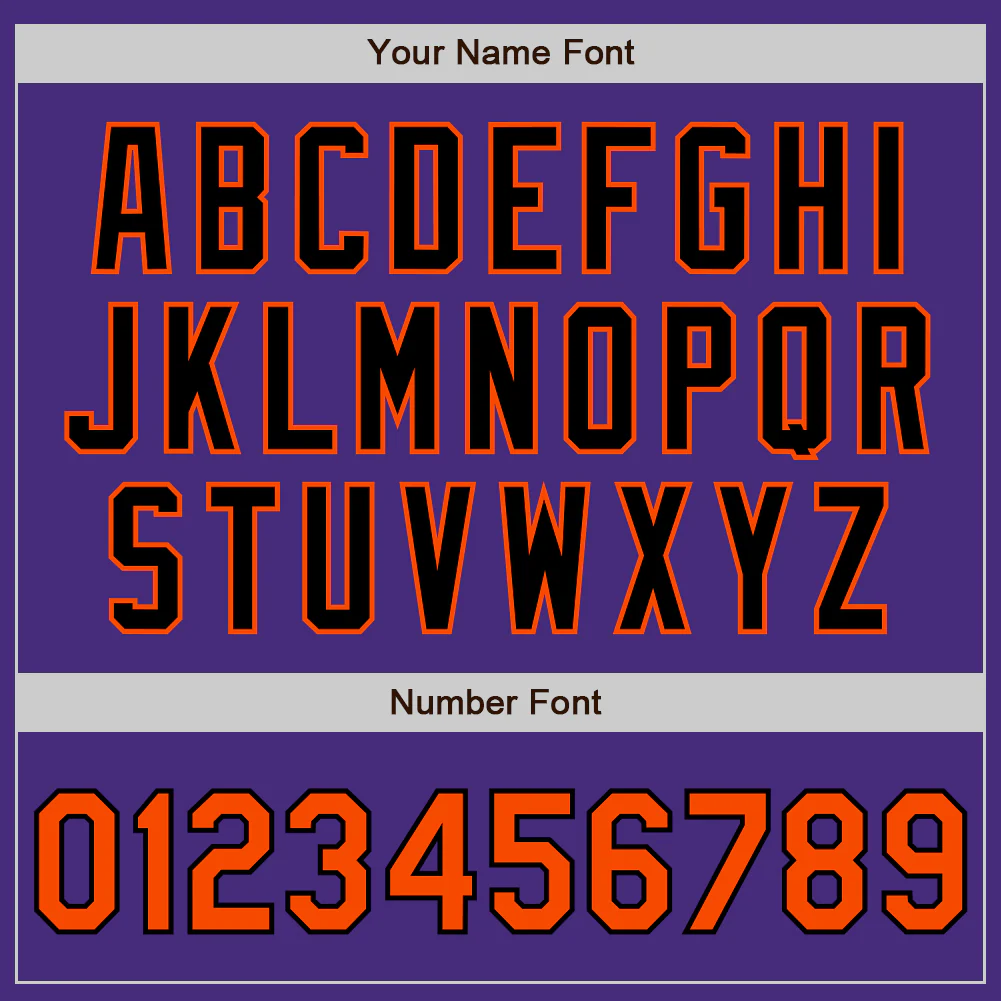 Custom Purple Orange-Black Authentic Two Tone Baseball Jersey - Image 5