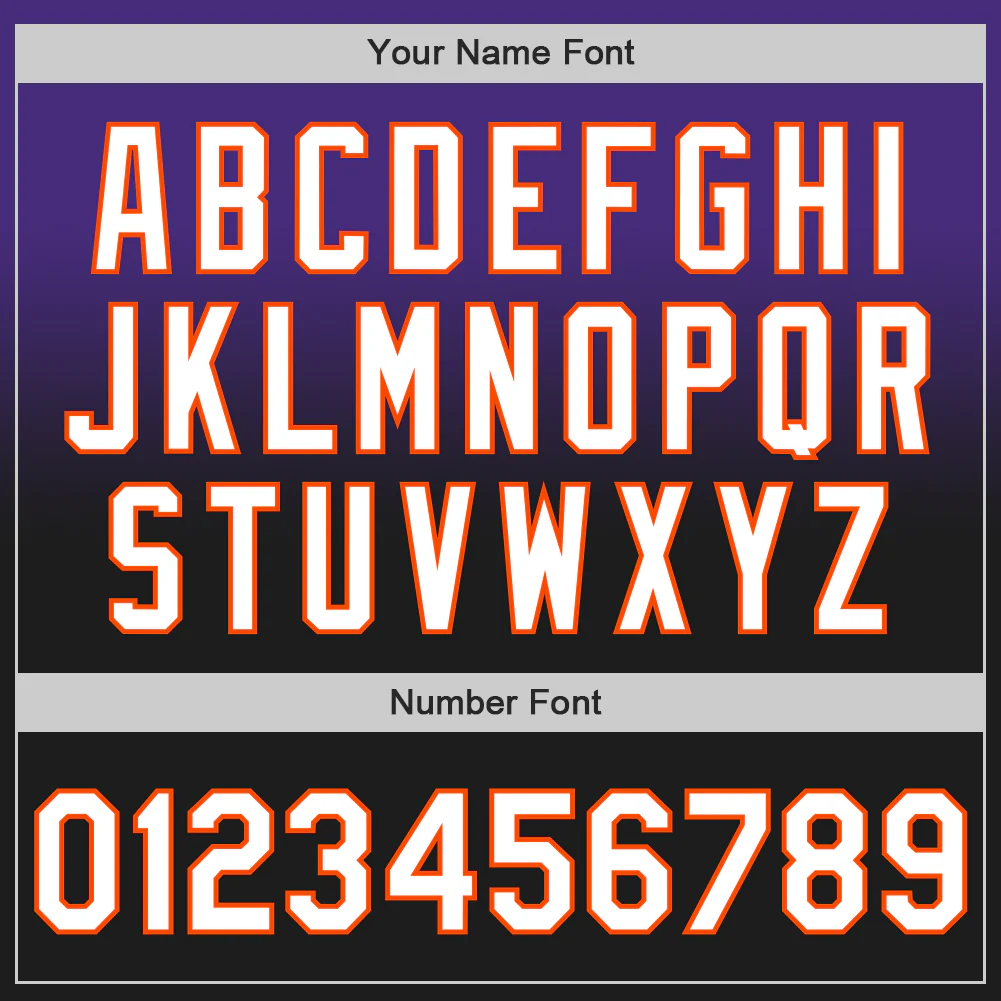 Custom Purple Black-Orange Authentic Fade Fashion Baseball Jersey - Image 5