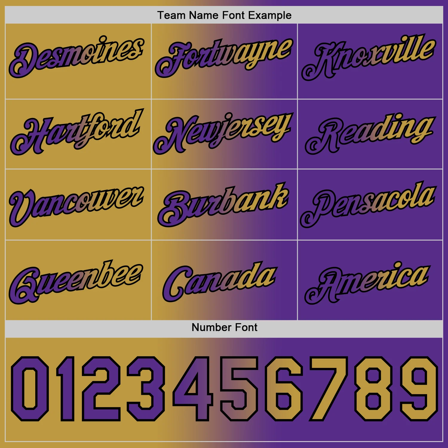 Custom Purple Old Gold-Black Gradient Fashion Performance T-Shirt - Image 4