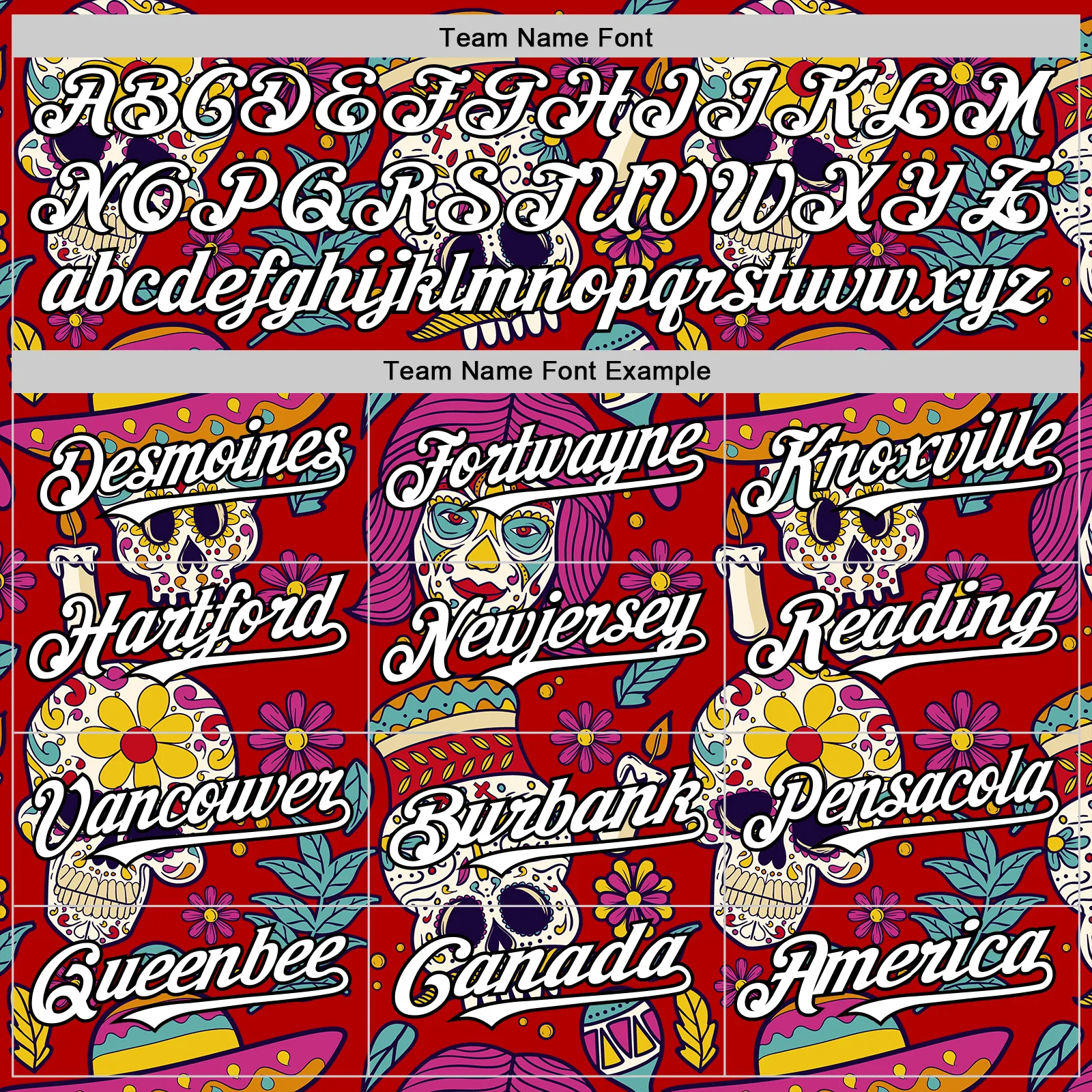 Custom Red White-Black Sugar Skull Day of the Dead Mexican Folk Art Authentic Baseball Jersey - Image 4
