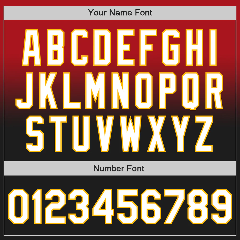 Custom Red Black-Gold Authentic Fade Fashion Baseball Jersey - Image 5