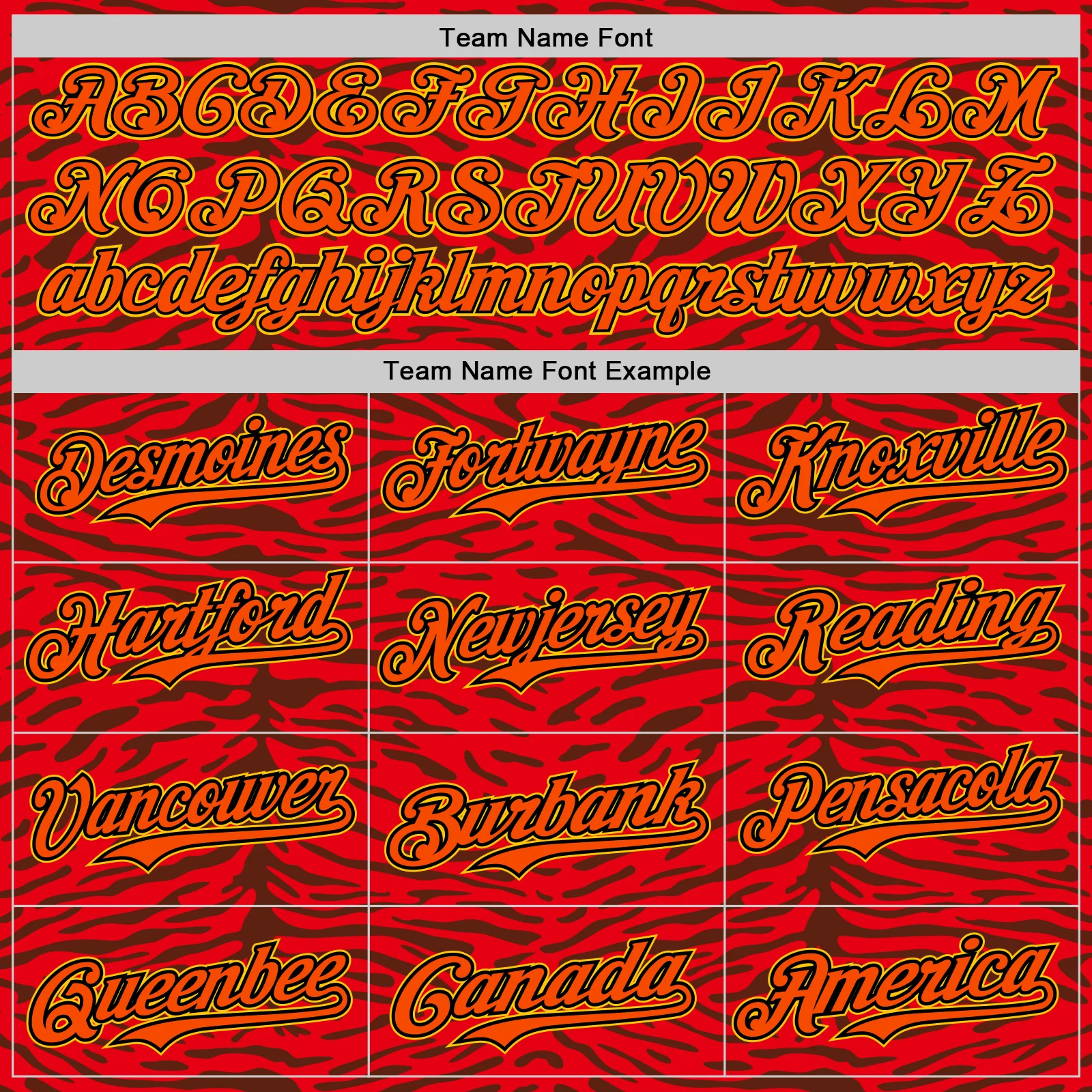 Custom Red Orange Black-Yellow 3D Pattern Design Burner Costumes Animal Tiger Print Authentic Baseball Jersey - Image 4