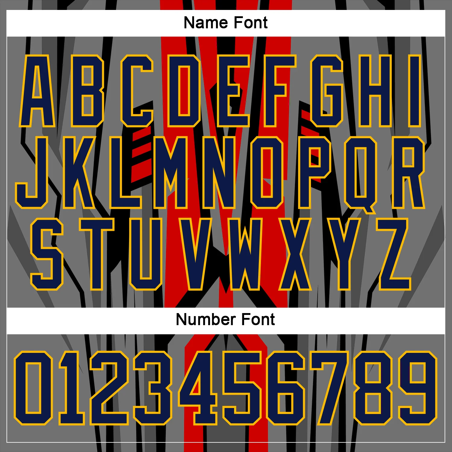 Custom Red Navy Black Gray Gold-White Cyber Mecha E-sport Hockey Jersey - Image 7
