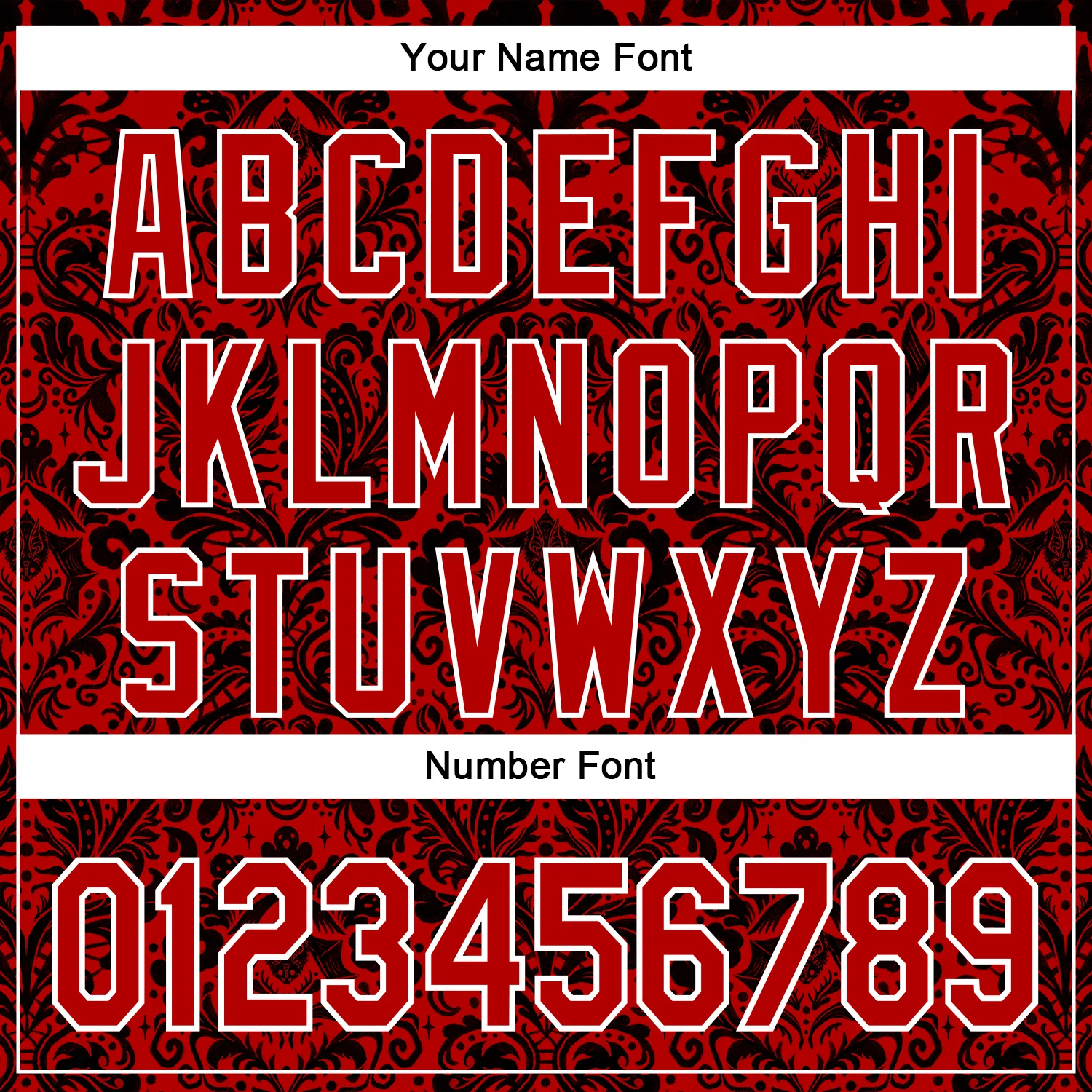 Custom Stitched Red Black-White 3D Emi Bee Gothic Bat Damask Sports Pullover Sweatshirt Hoodie - Image 4