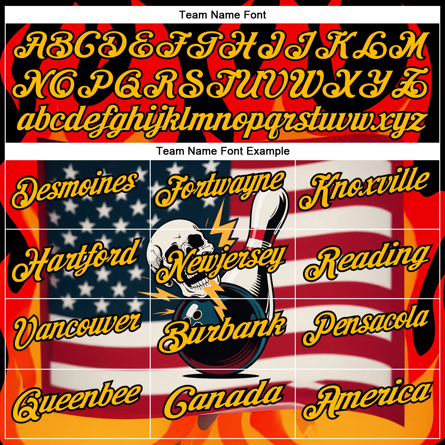 Custom Red Gold-Black 3D American Flag Skull Bowling Performance Polo Shirt - Image 4