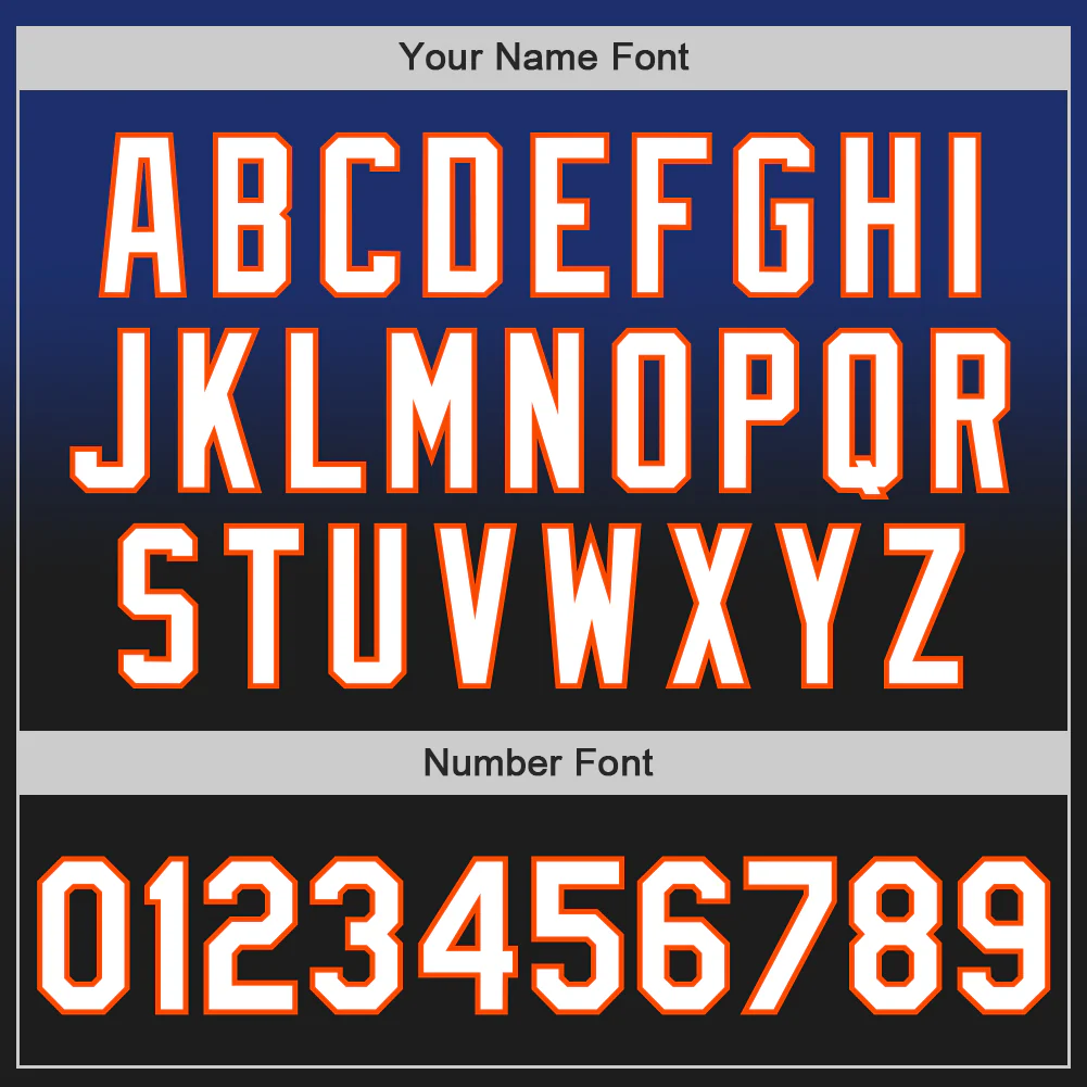 Custom Royal Black-Orange Authentic Fade Fashion Baseball Jersey - Image 5
