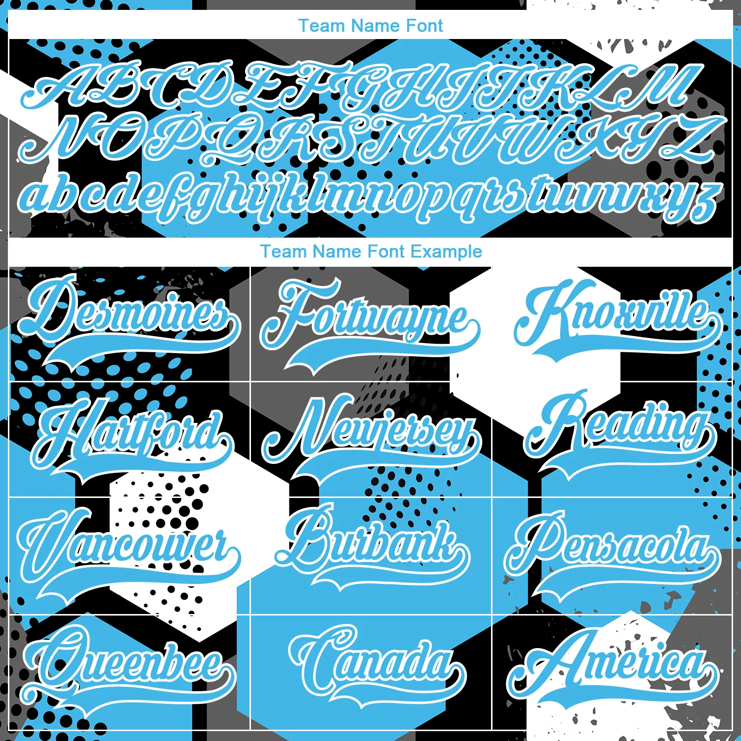 Custom Sky Blue Black-White 3D Pattern Geometric Shape Hockey Lace Neck Jersey - Image 6