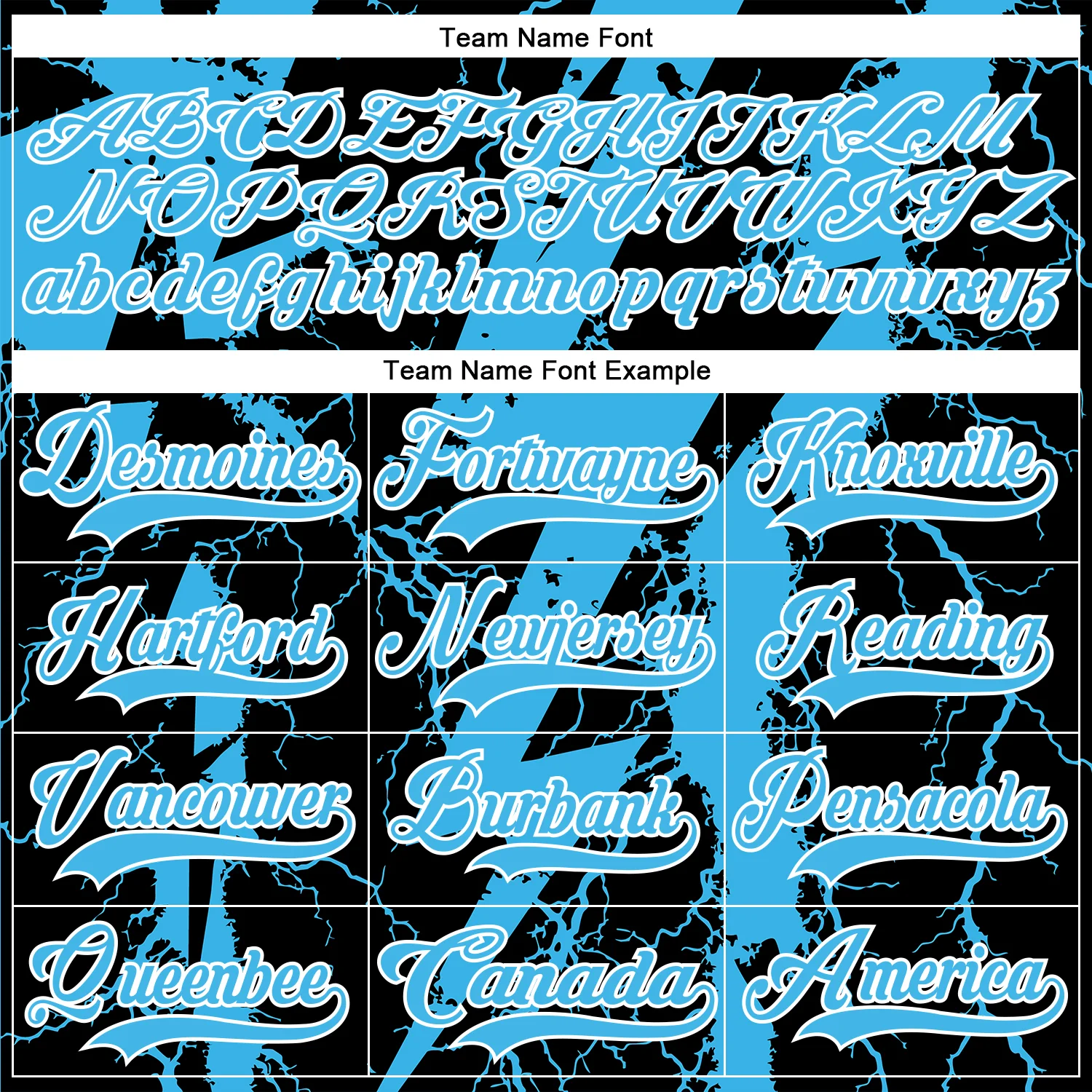 Custom Sky Blue Black-White Lightning Hockey Lace Neck Jersey - Image 6