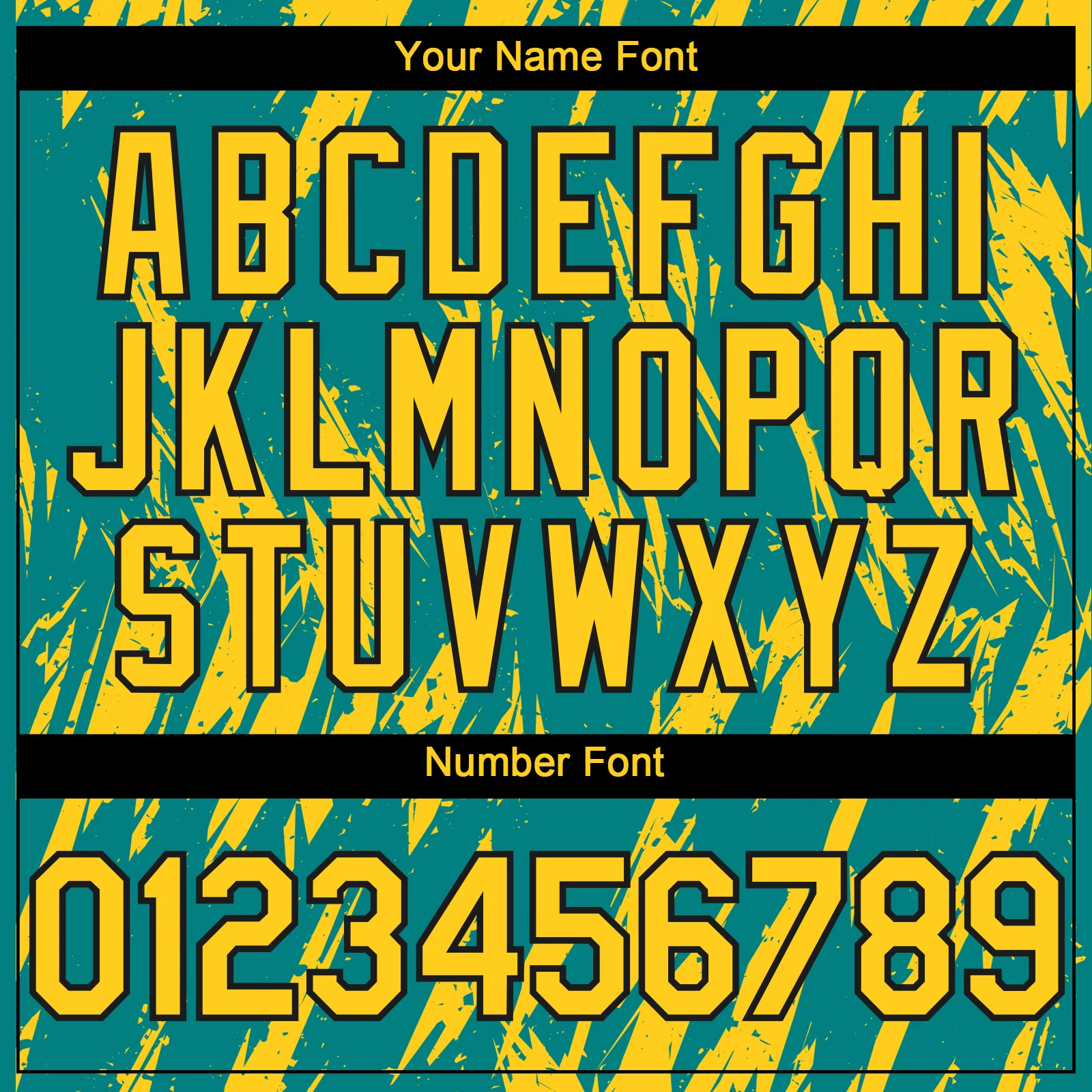 Custom Teal Yellow-Black Splatter Torn Sharp Brush Stroke Authentic Baseball Jersey - Image 5