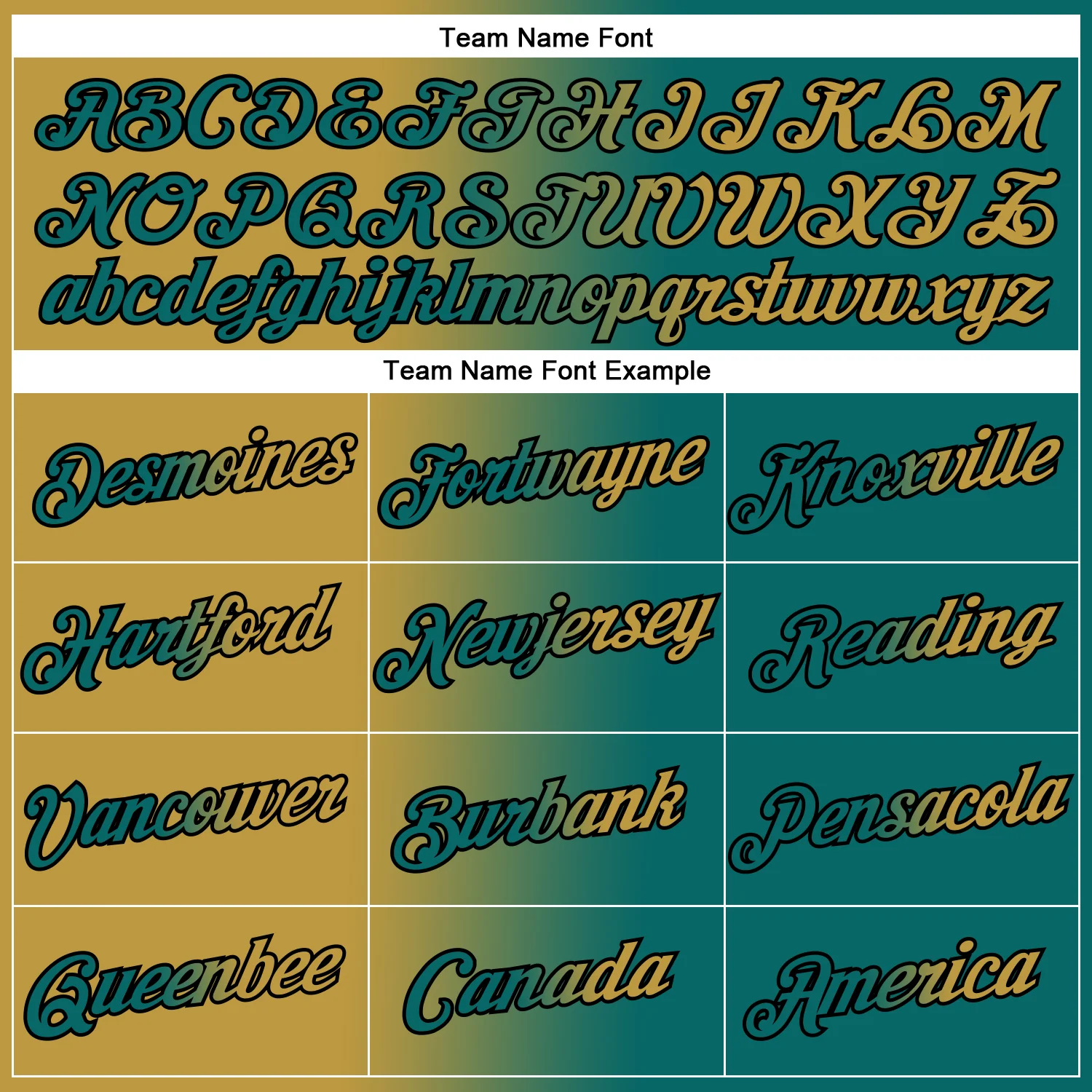 Custom Teal Old Gold-Black Gradient Fashion Performance T-Shirt - Image 3
