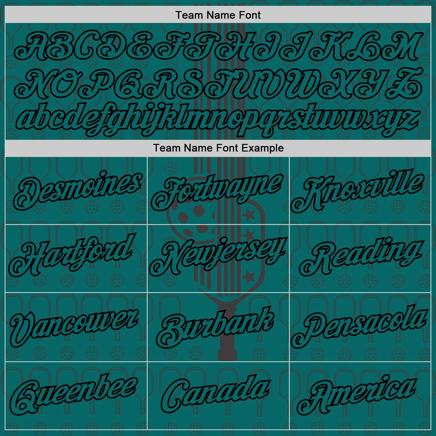 Custom Teal Black 3D Pickleball Paddles Balls Performance T-Shirt - Image 3