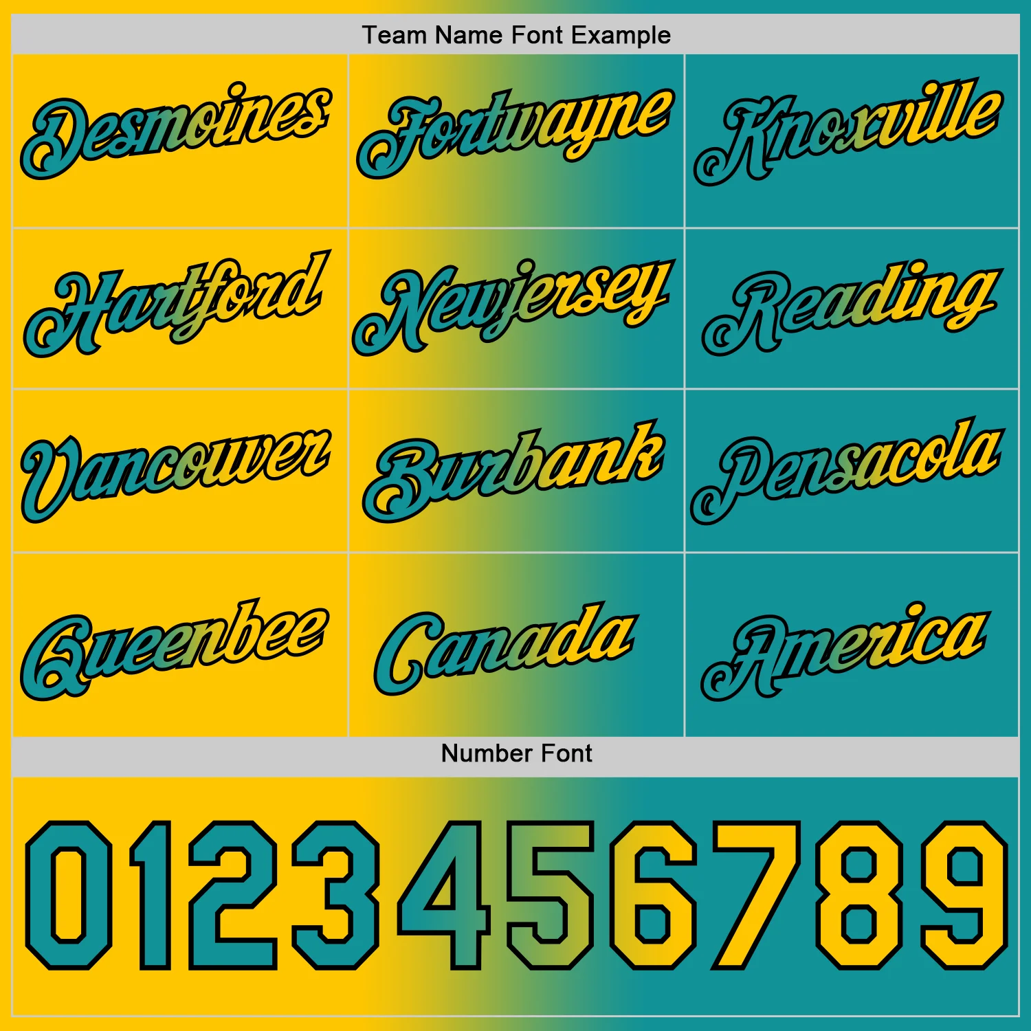 Custom Teal Yellow-Black Gradient Fashion Performance T-Shirt - Image 4