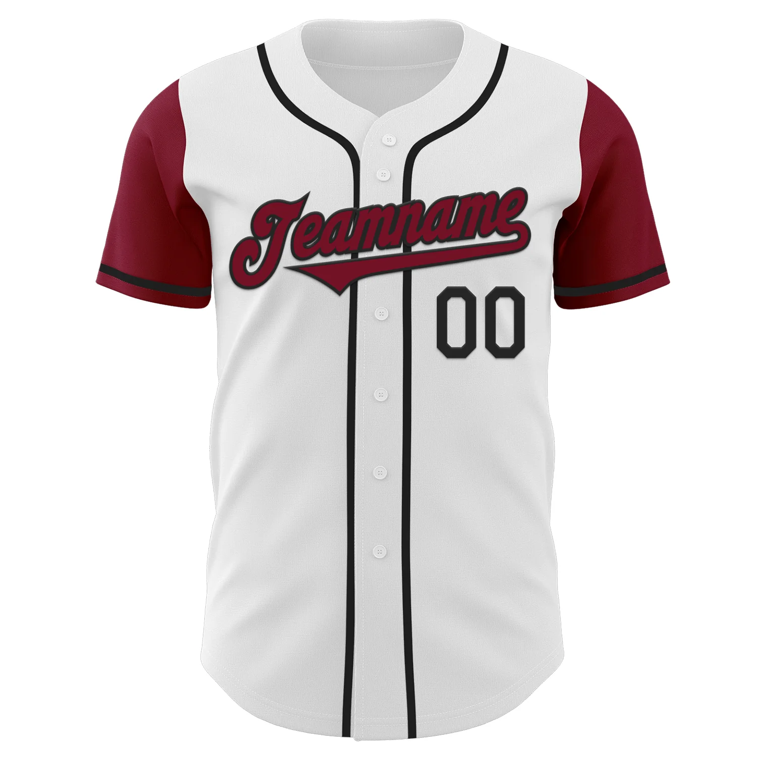 Custom White Crimson-Black Authentic Two Tone Baseball Jersey - Image 2