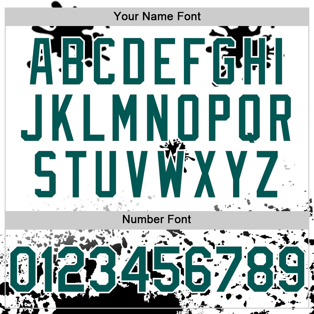 Custom White Midnight Green-Black Splatter Camo Two Tone Authentic Baseball Jersey - Image 5