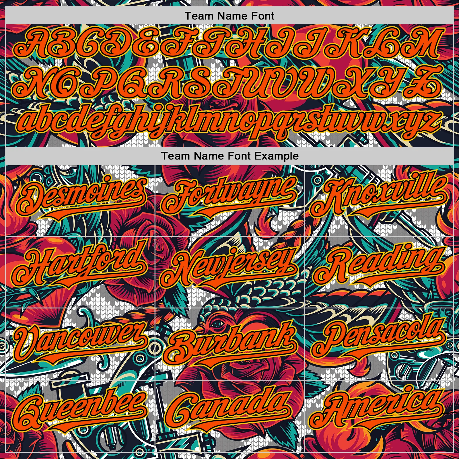 Custom White Orange Black-Yellow 3D Pattern Design Rave Party Roses Vintage Tattoos Authentic Baseball Jersey - Image 4