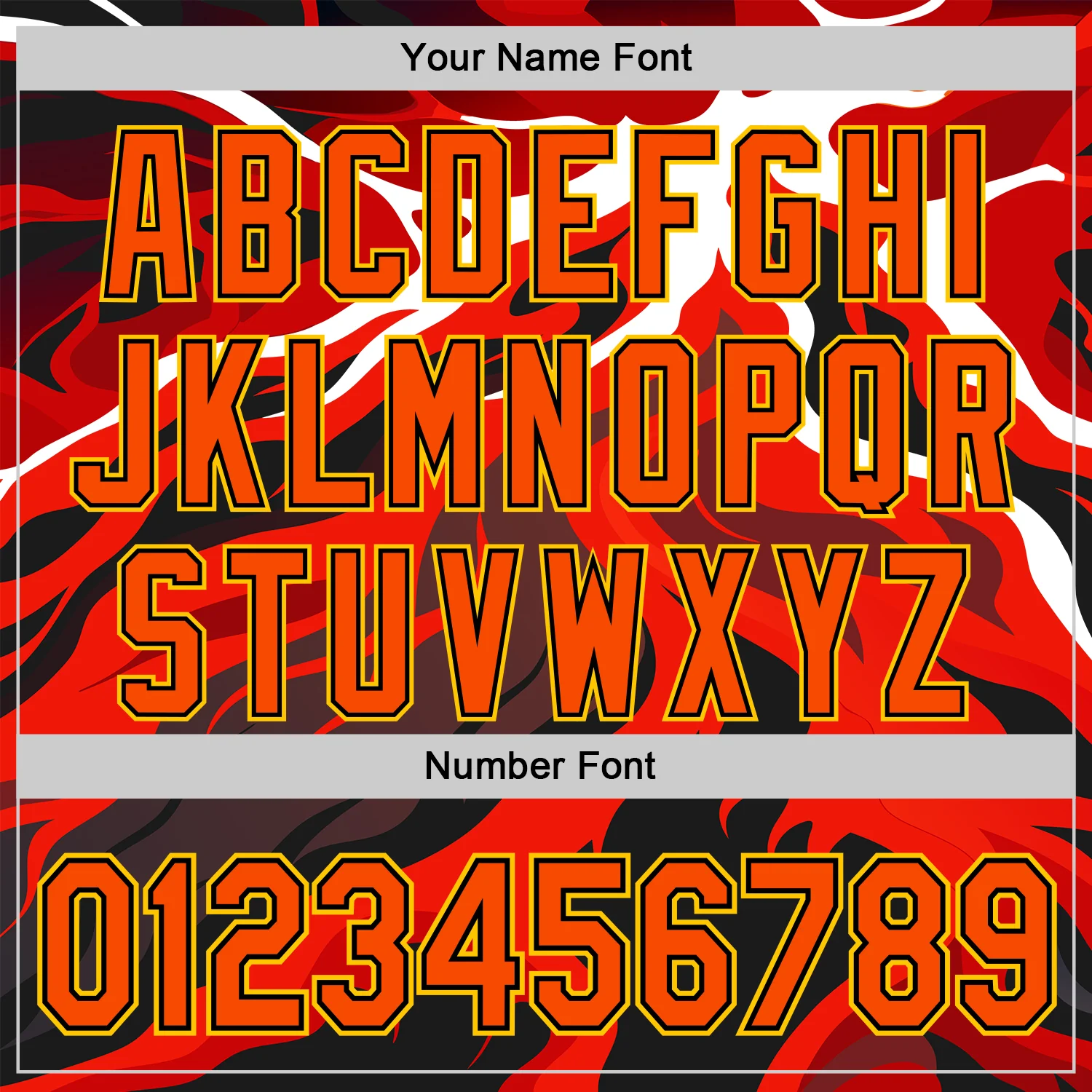 Custom White Orange Black-Yellow 3D Pattern Design Rave Party Flame Lava Authentic Baseball Jersey - Image 5