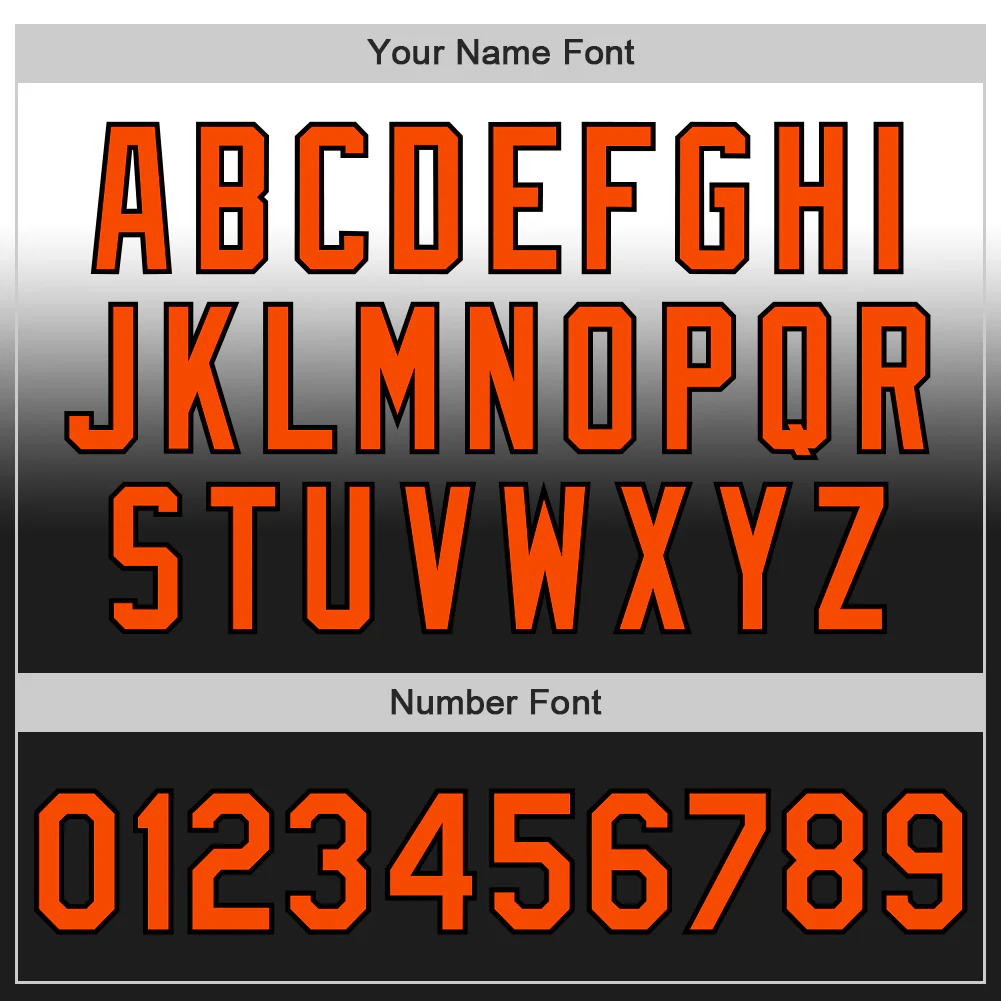 Custom White Orange-Black Authentic Fade Fashion Baseball Jersey - Image 5