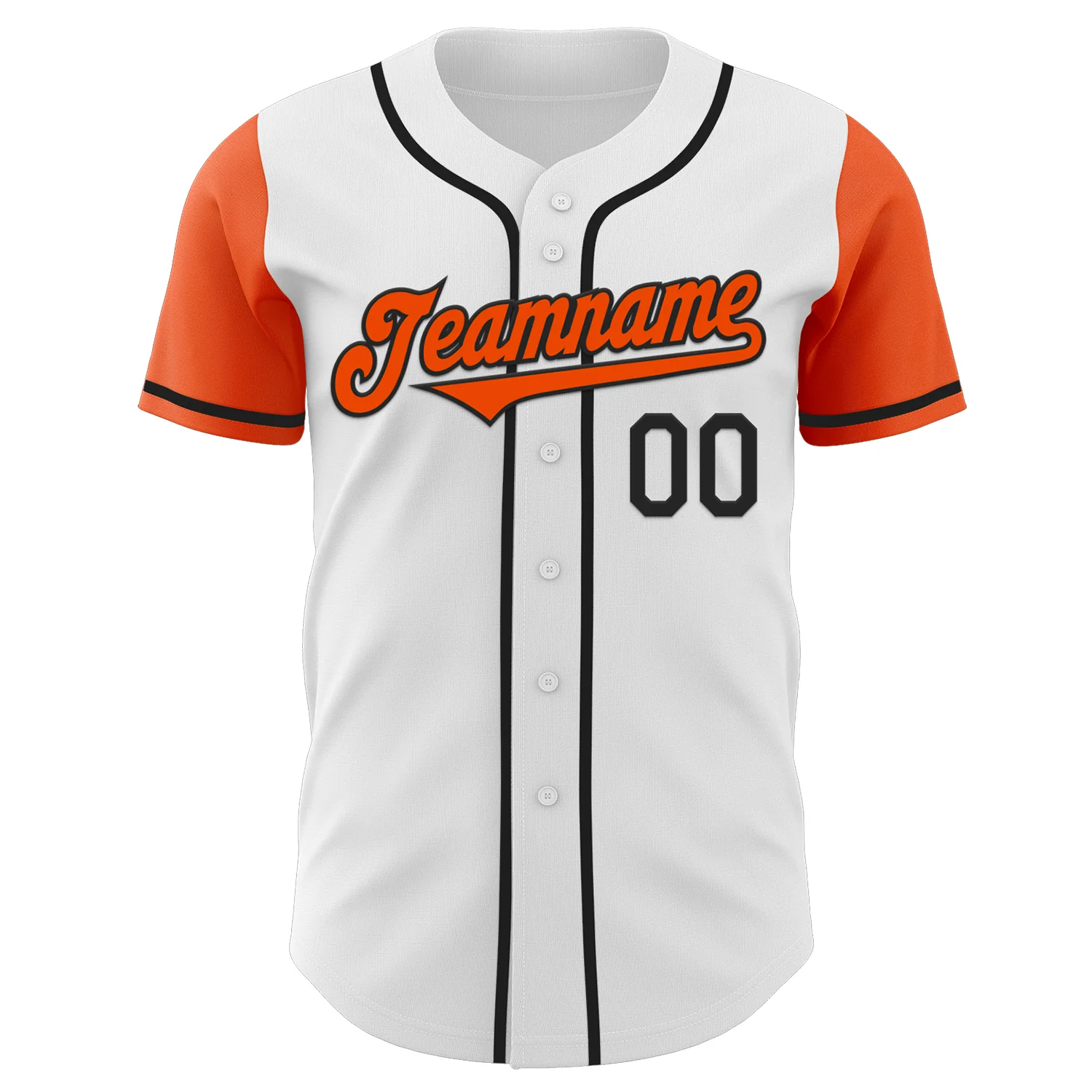 Custom White Orange-Black Authentic Two Tone Baseball Jersey - Image 2