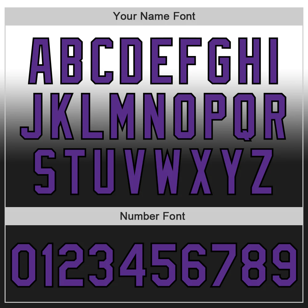 Custom White Purple-Black Authentic Fade Fashion Baseball Jersey - Image 5