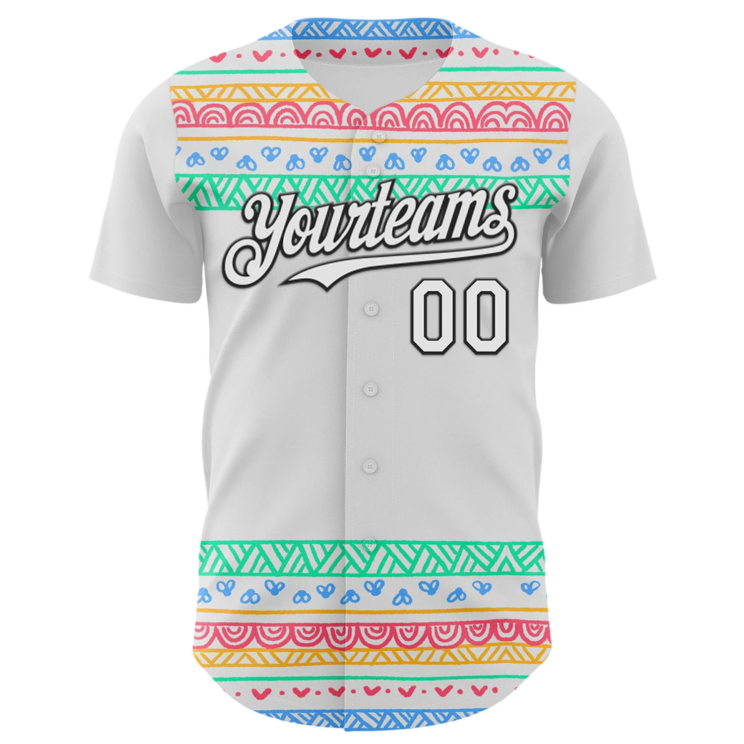 Custom White Black 3D Emi Bee Froget About It Authentic Baseball Jersey - Image 2