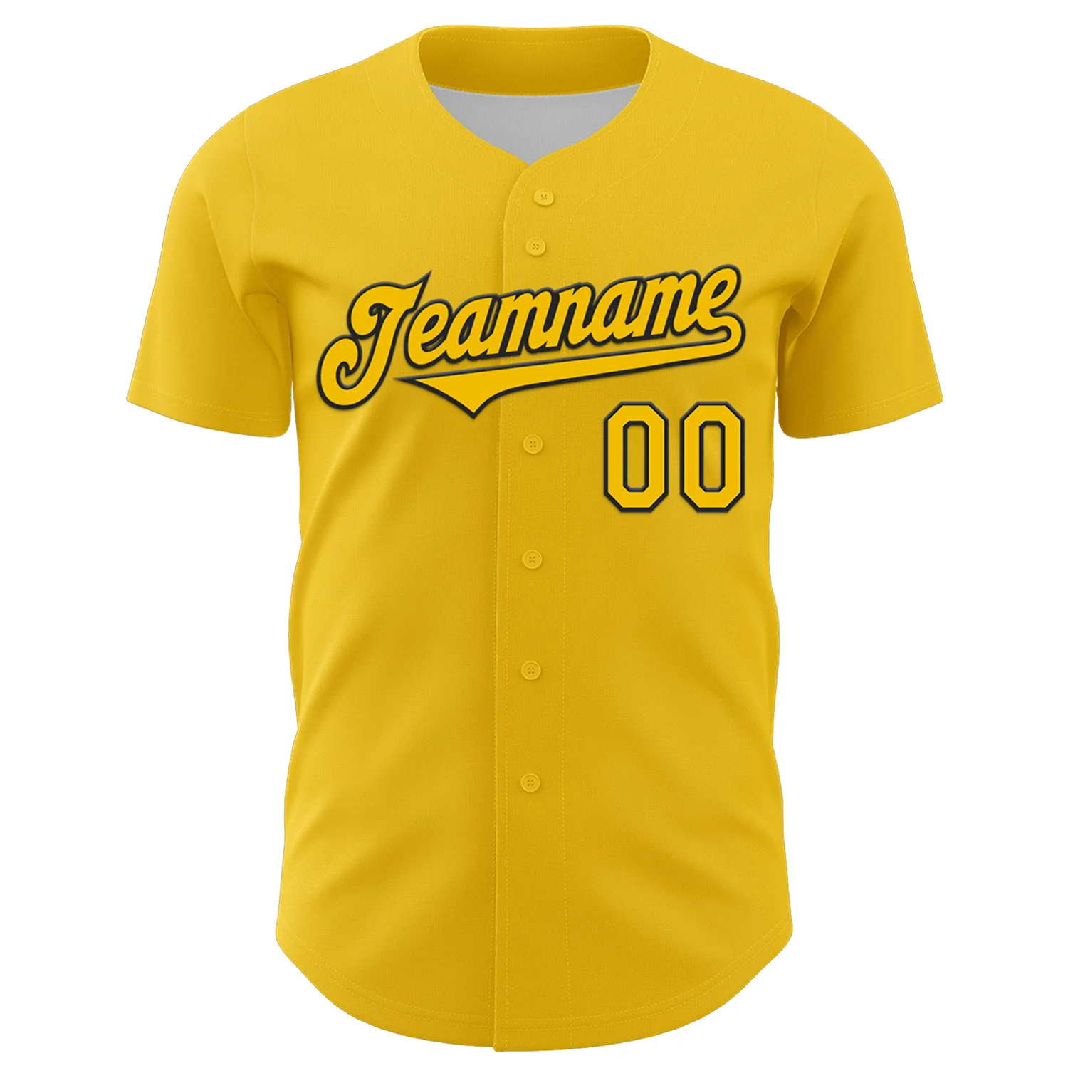 Custom Yellow Black 3D Geo Law Feast God Deities Authentic Baseball Jersey - Image 2