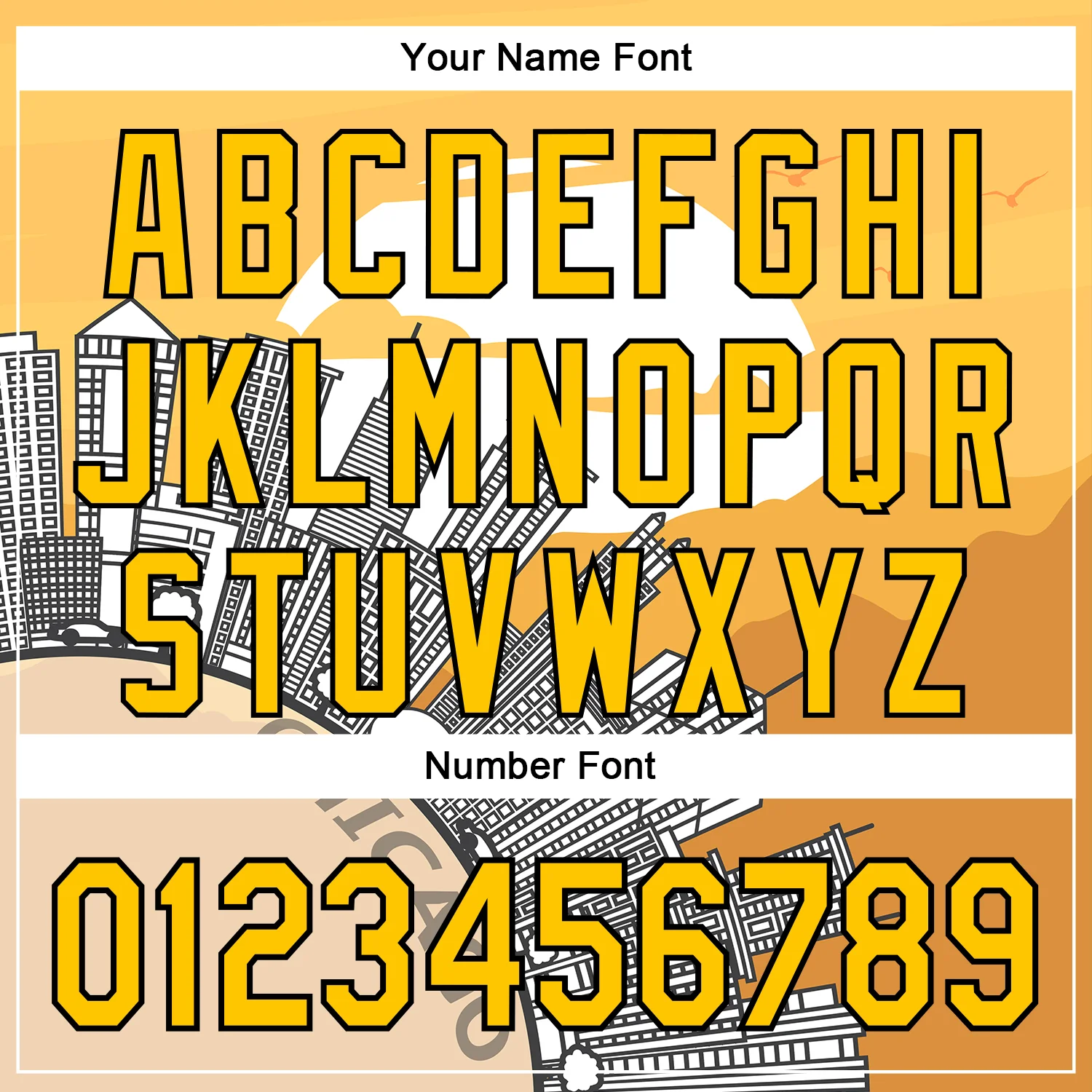 Custom Yellow Black-White Chicago Illinois Cityscape Landmark City Symbol Authentic Baseball Jersey - Image 5