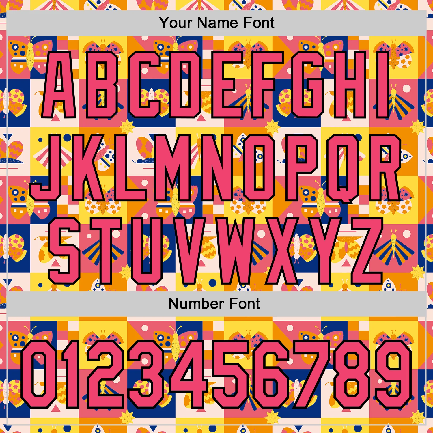 Custom Yellow Neon Pink-Black 3D Ambartive Abstract Butterfly Pattern Authentic Baseball Jersey - Image 5