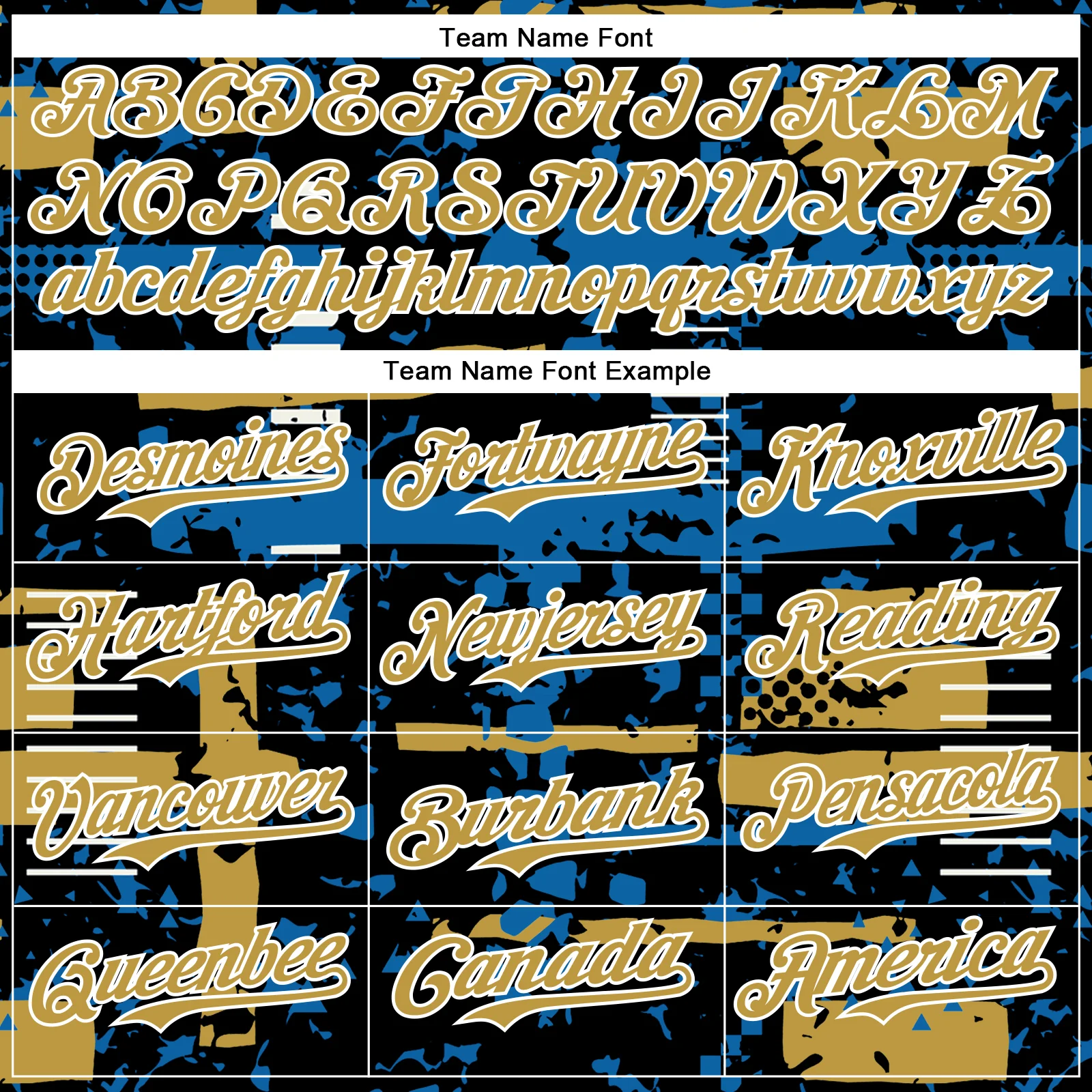 Custom Black Old Gold Blue-White Abstract Fragment Shape Bomber Full-Snap Varsity Letterman Hoodie Jacket - Image 5