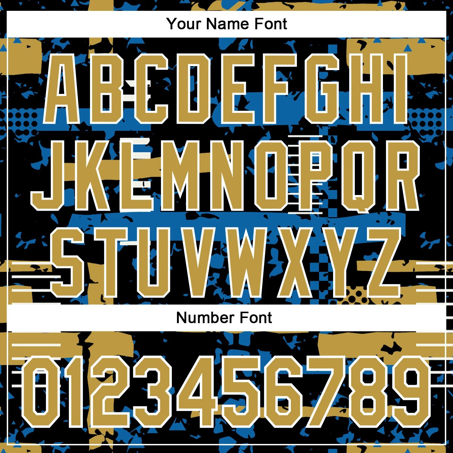 Custom Black Old Gold Blue-White Abstract Fragment Shape Bomber Full-Snap Varsity Letterman Hoodie Jacket - Image 6